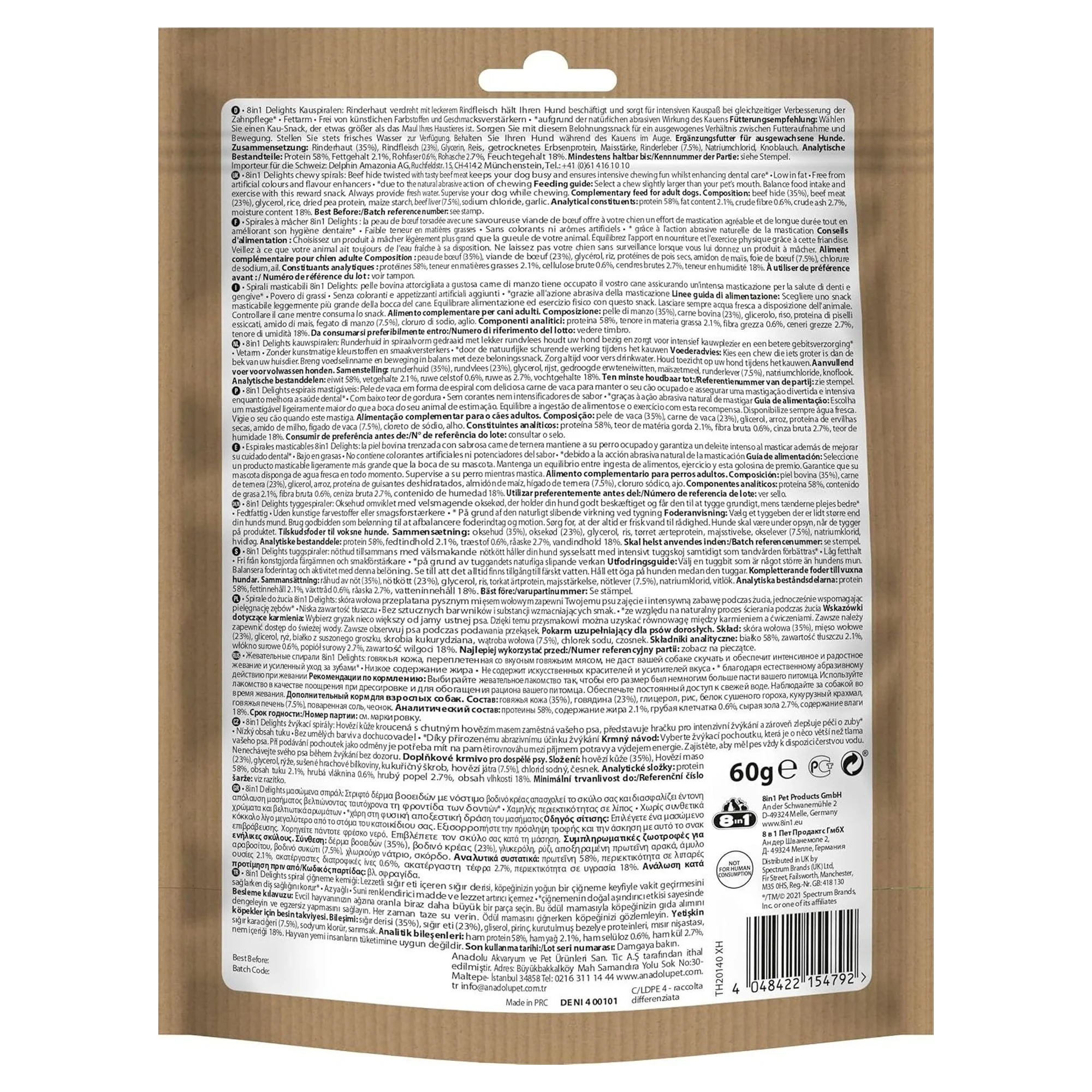 8in1 Delights Beef Spirals — Ödül Maması, 70 g — Görsel 2