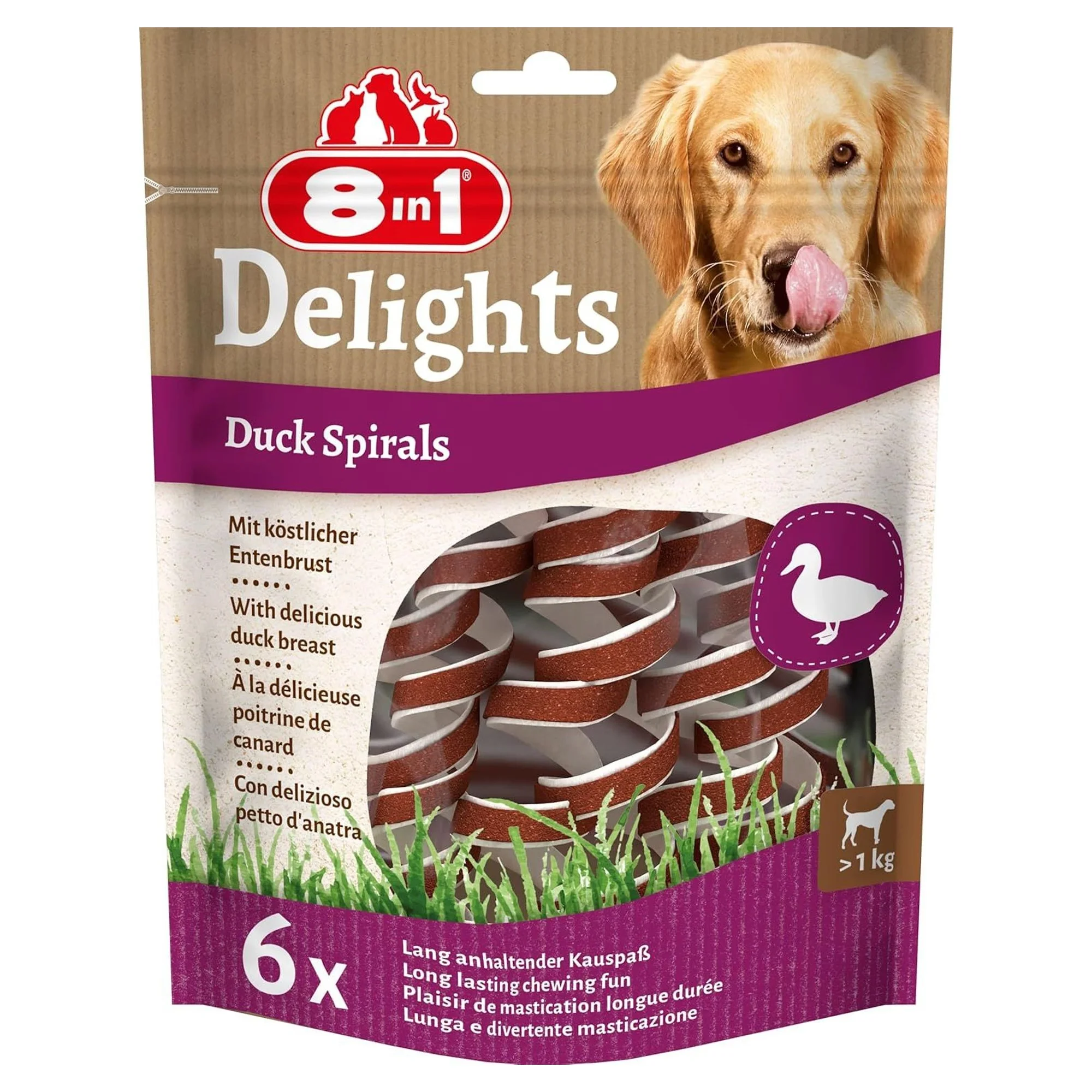8in1 Smart Delights Ördekli Burgulu Köpek Ödülü 85 G