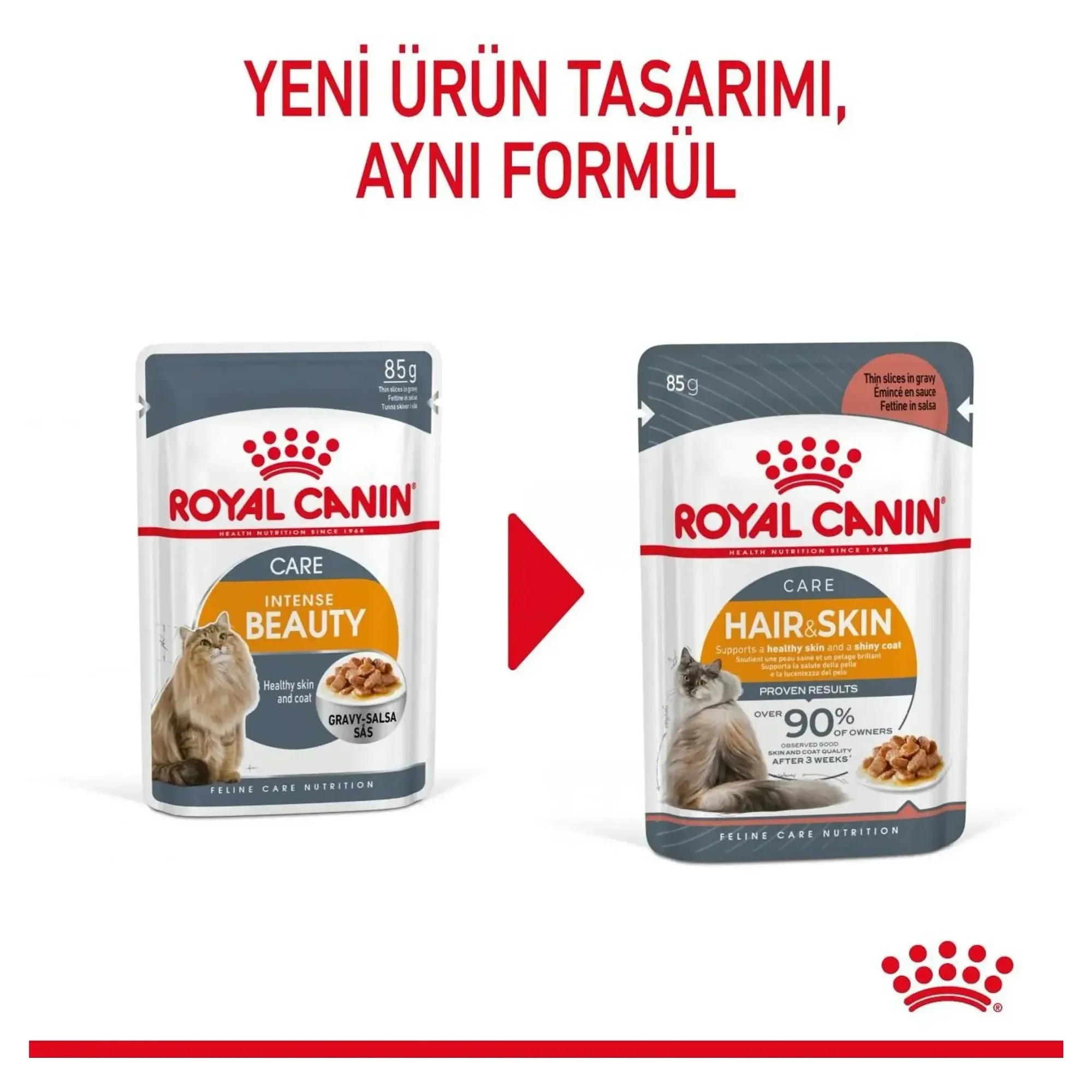 Royal Canin Royal Canin Care Hair&Skin Sağlıklı Tüyler İçin Yaş Kedi Maması 85 G — Normal, 90 g — Görsel 4