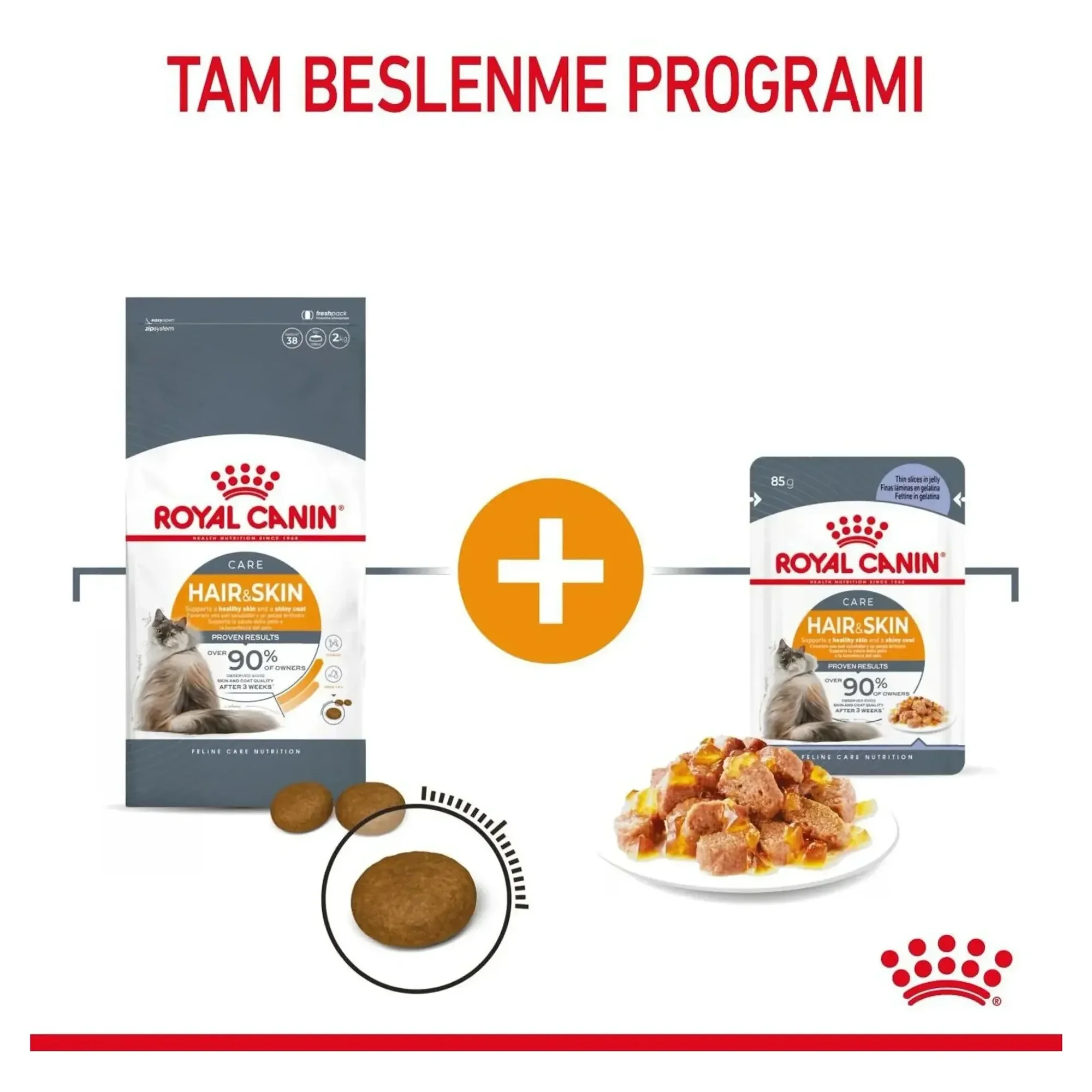 Royal Canin Hair & Skin Tüy ve Cilt Sağlığı İçin Yetişkin Kedi Yaş Maması 85 G — Normal, 90 g — Görsel 5