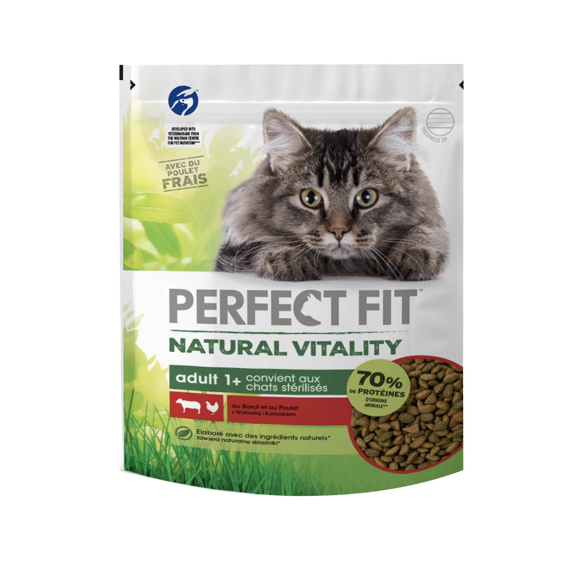 Perfect Fit Natural Vitality Sığır Etli ve Tavuklu Yetişkin Kısırlaştırılmış Kedi Maması 1 KG