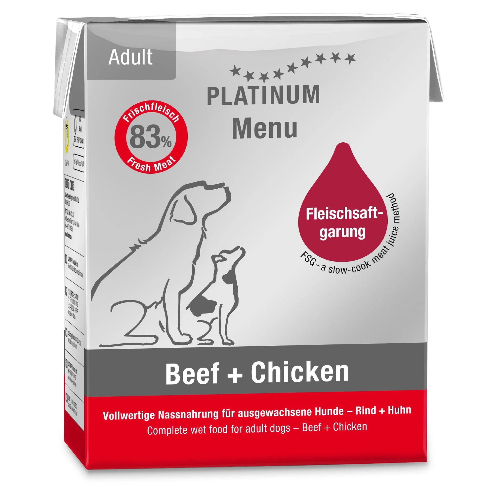 Platinum Sığır Eti ve Tavuklu Yetişkin Köpek Yaş Mama 375 G