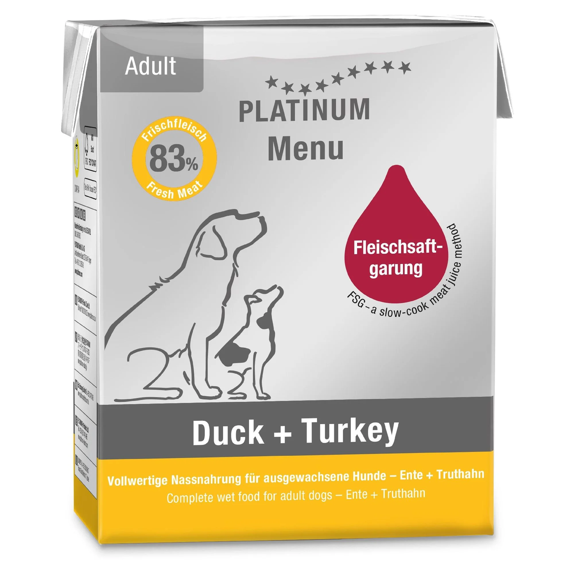 Platinum Ördek ve Hindili Yetişkin Köpek Yaş Mama 375 G