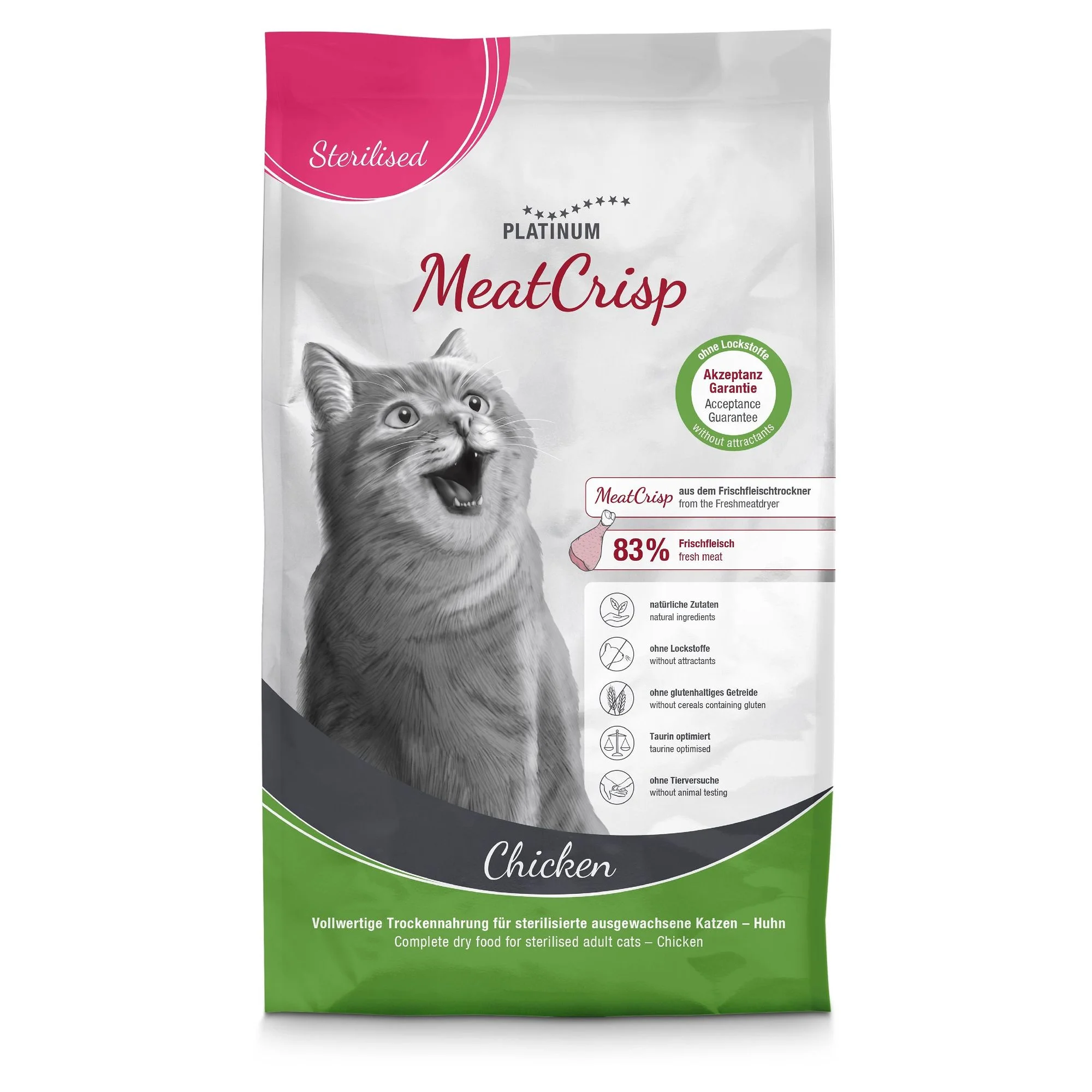 Platinum MeatCrisp Tavuk Kısırlaştırılmış Yetişkin Kedi Maması 1.5 KG