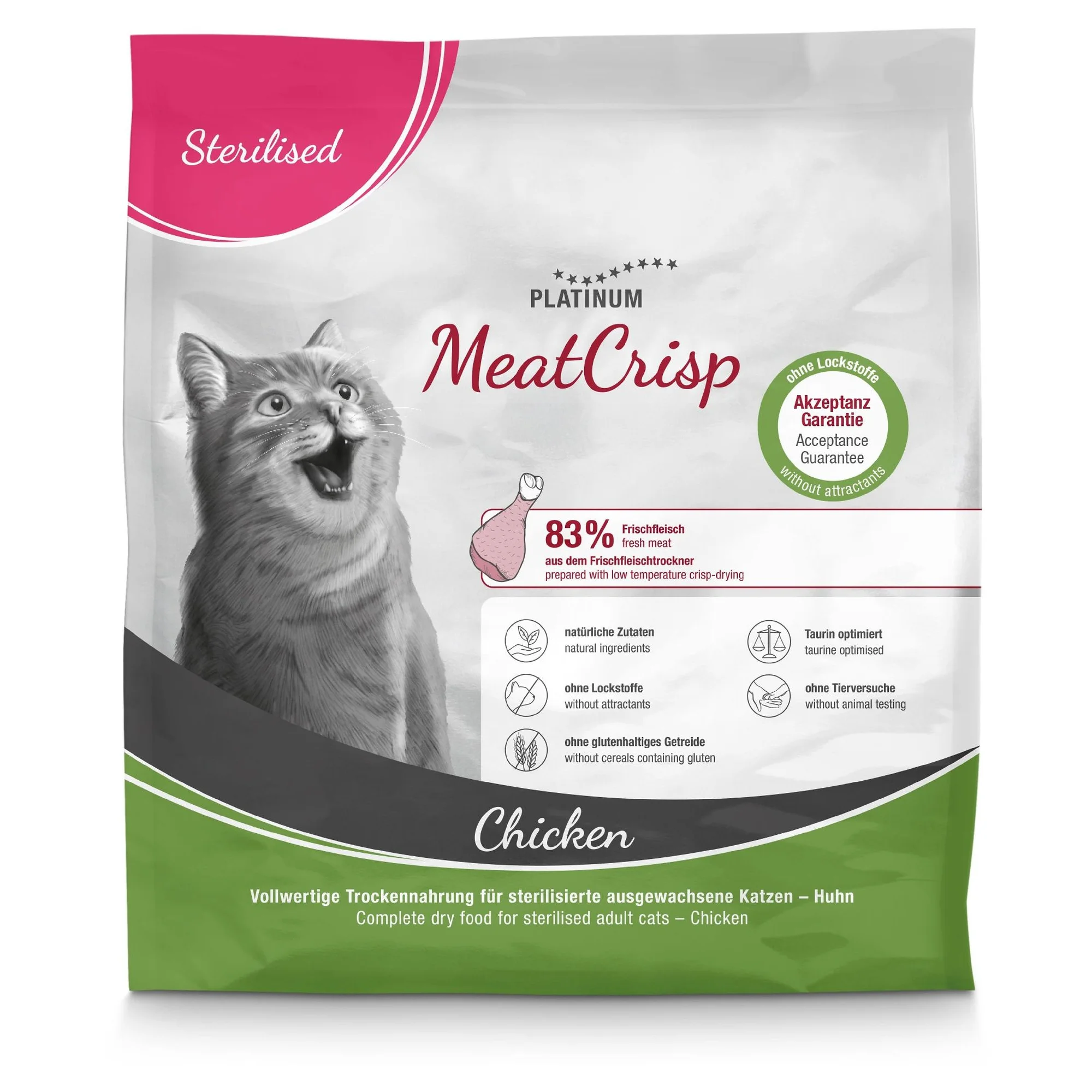 Platinum MeatCrisp Tavuklu Kısırlaştırılmış Yetişkin Kedi Maması 400 G
