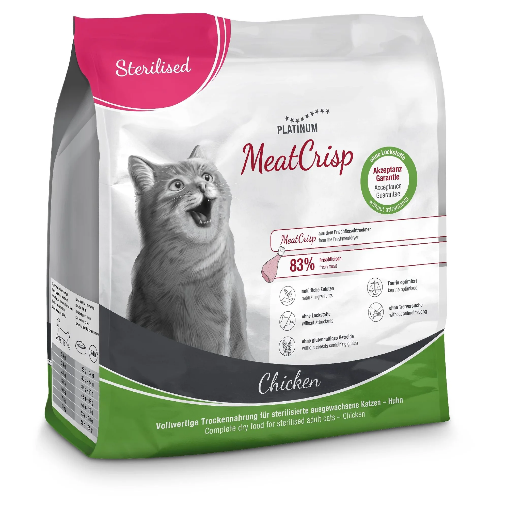 Platinum MeatCrisp Tavuklu Kısırlaştırılmış Yetişkin Kedi Maması 400 G — 550 g — Görsel 2