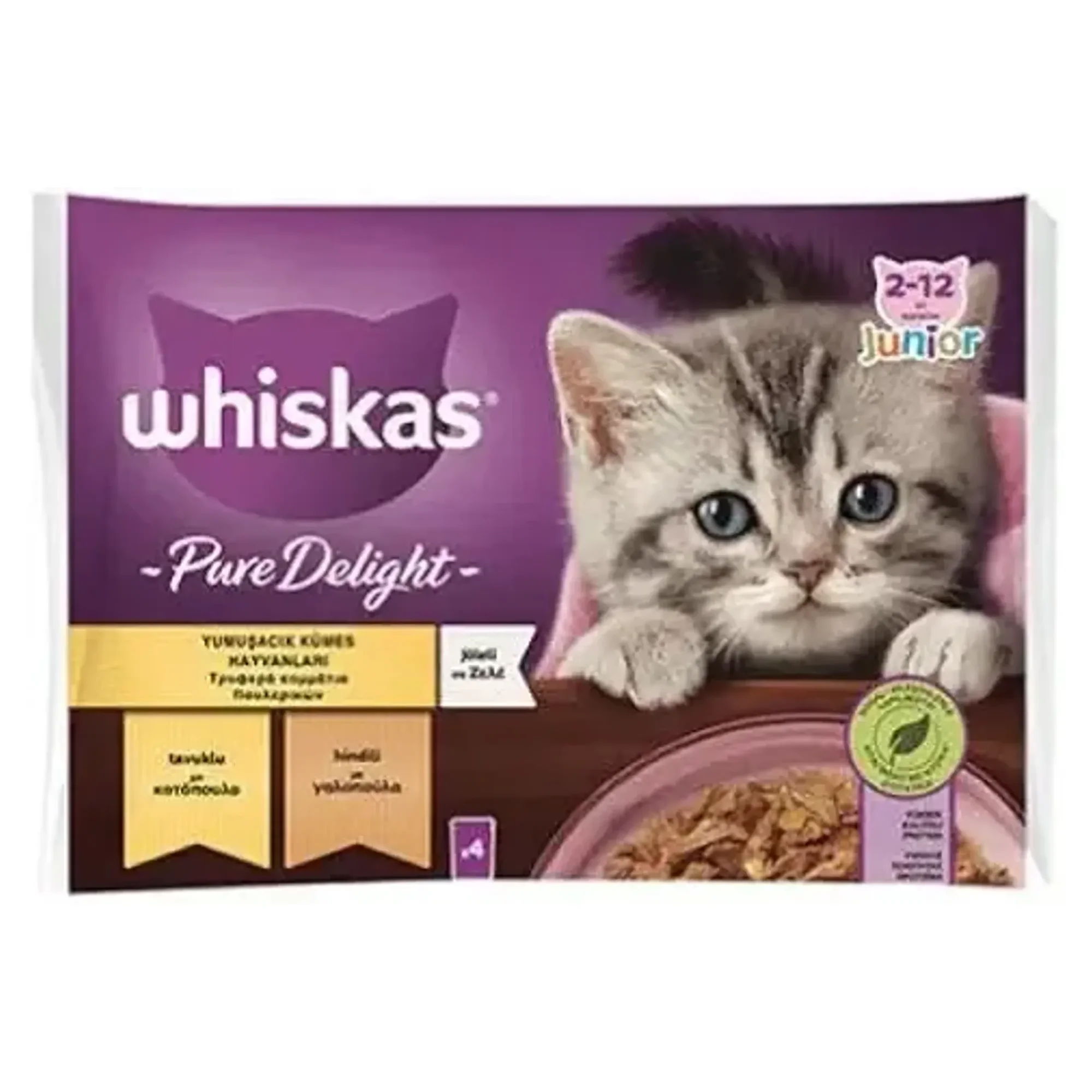 Whiskas Whiskas Pure Delight Yumuşacık Kümes Hayvanları Yavru Kedi Yaş Mama 4x85 G