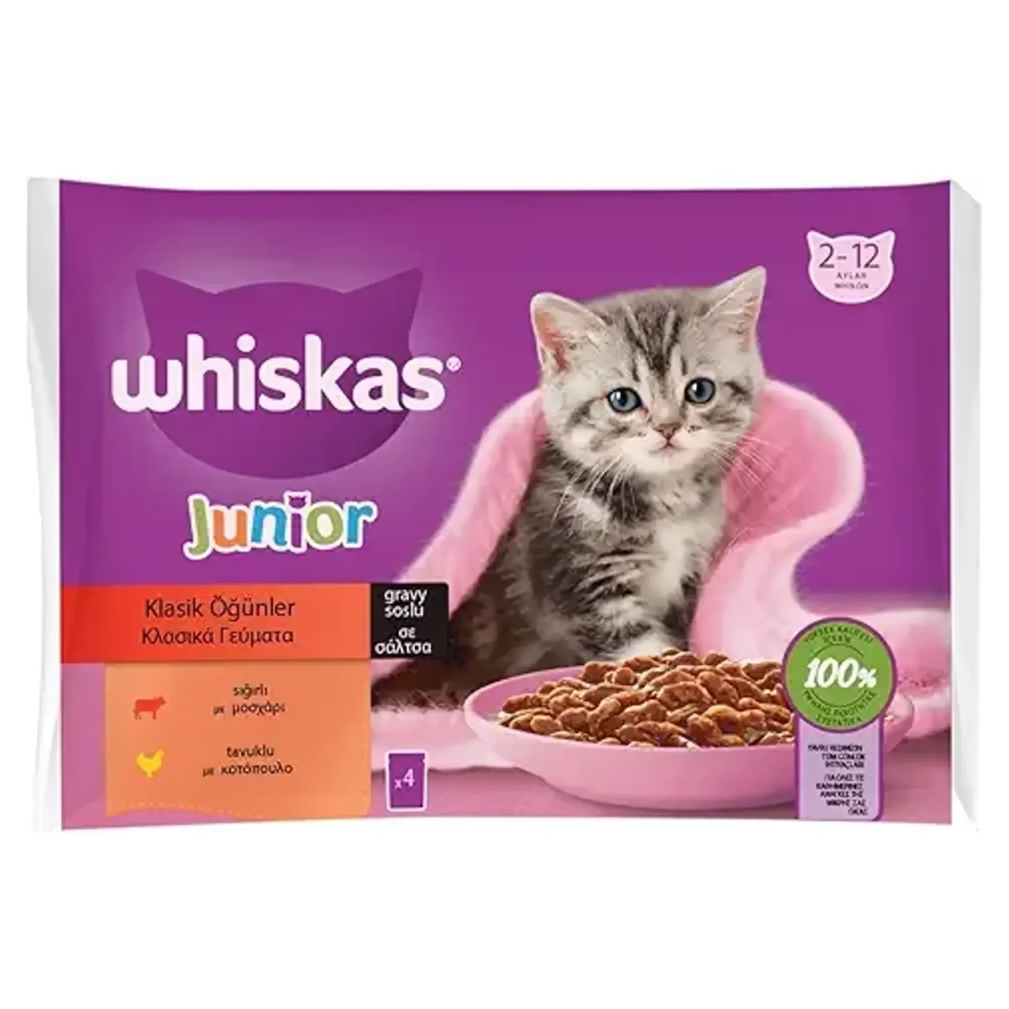 Whiskas Whiskas Yavru Klasik Öğünler Kedi Yaş Mama 4x85 G