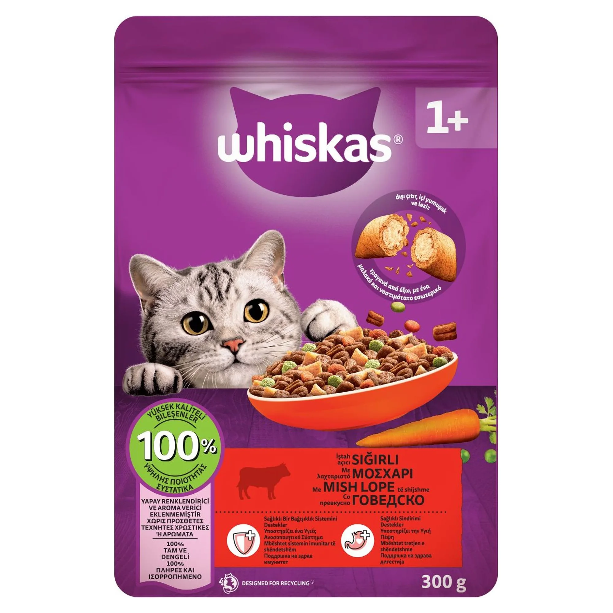 Whiskas Sığırlı Yetişkin Kedi Maması 300 G