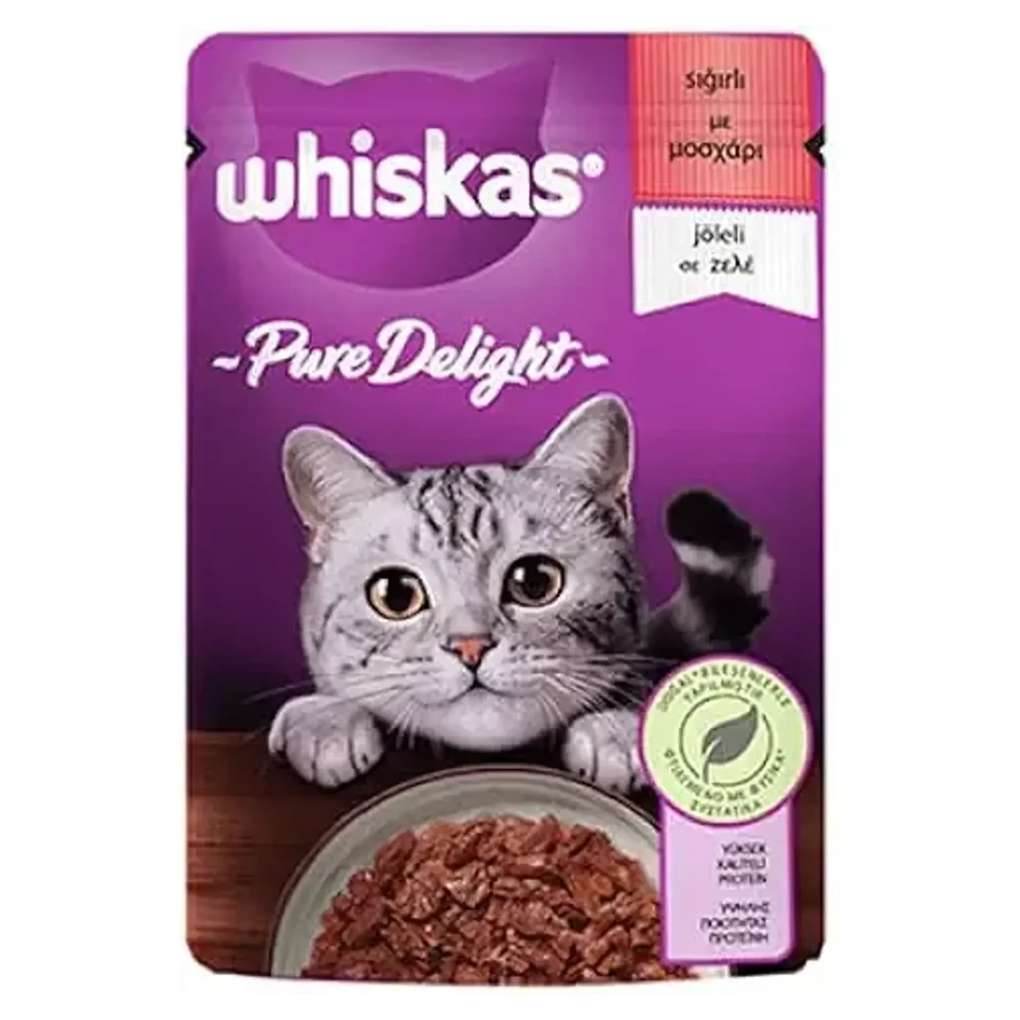 Whiskas Pure Delight Sığırlı Yetişkin Kedi Yaş Mama 85 G