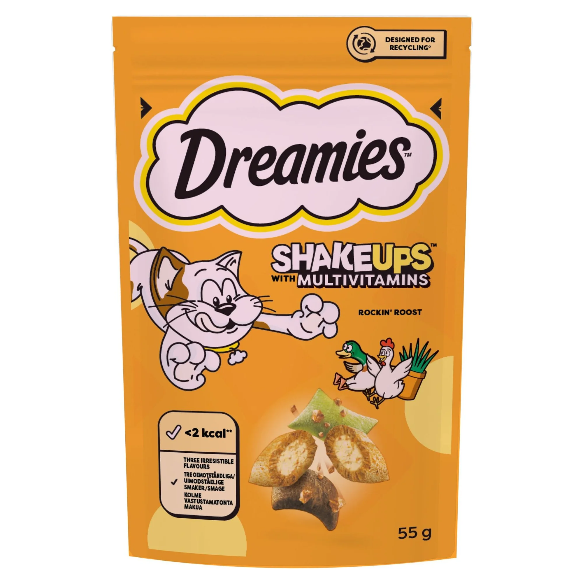 Dreamies Shake Ups Kümes Hayvanlı Yetişkin Kedi Dolgulu Ödül Maması 55 G