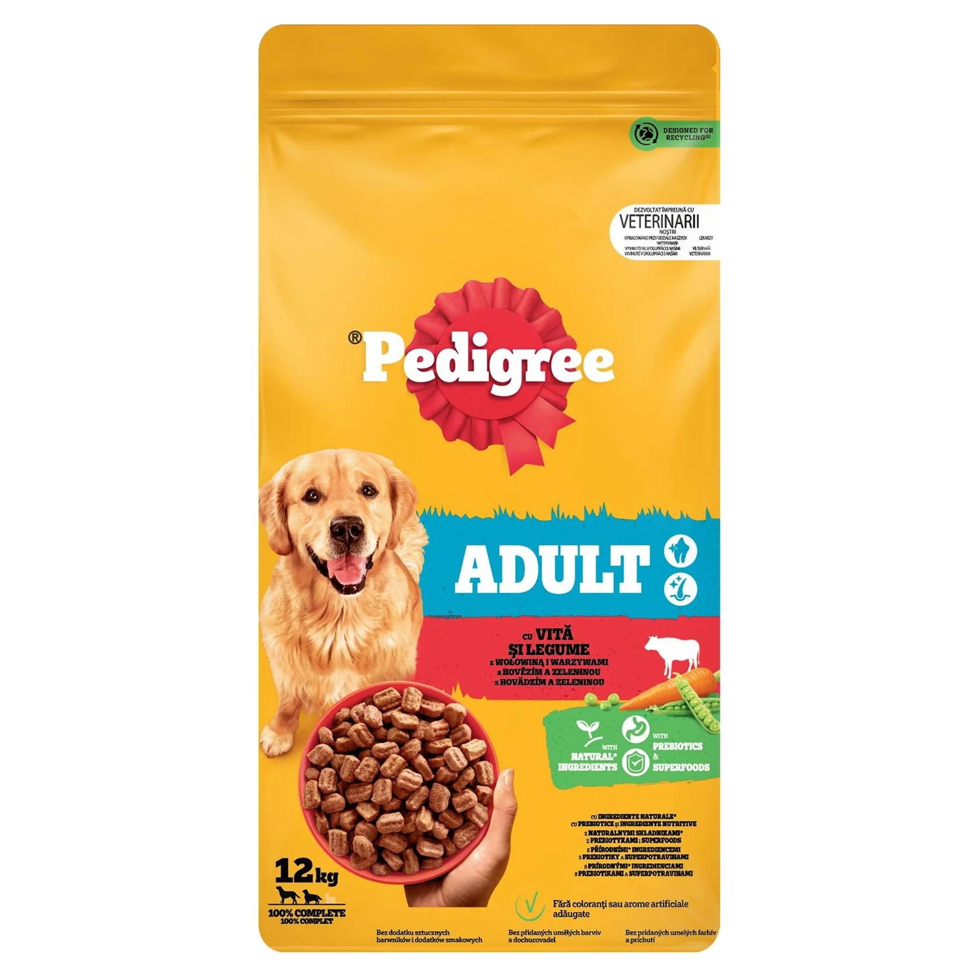 Pedigree Adult Sığır Eti ve Sebzeli Yetişkin Köpek Maması 12 KG