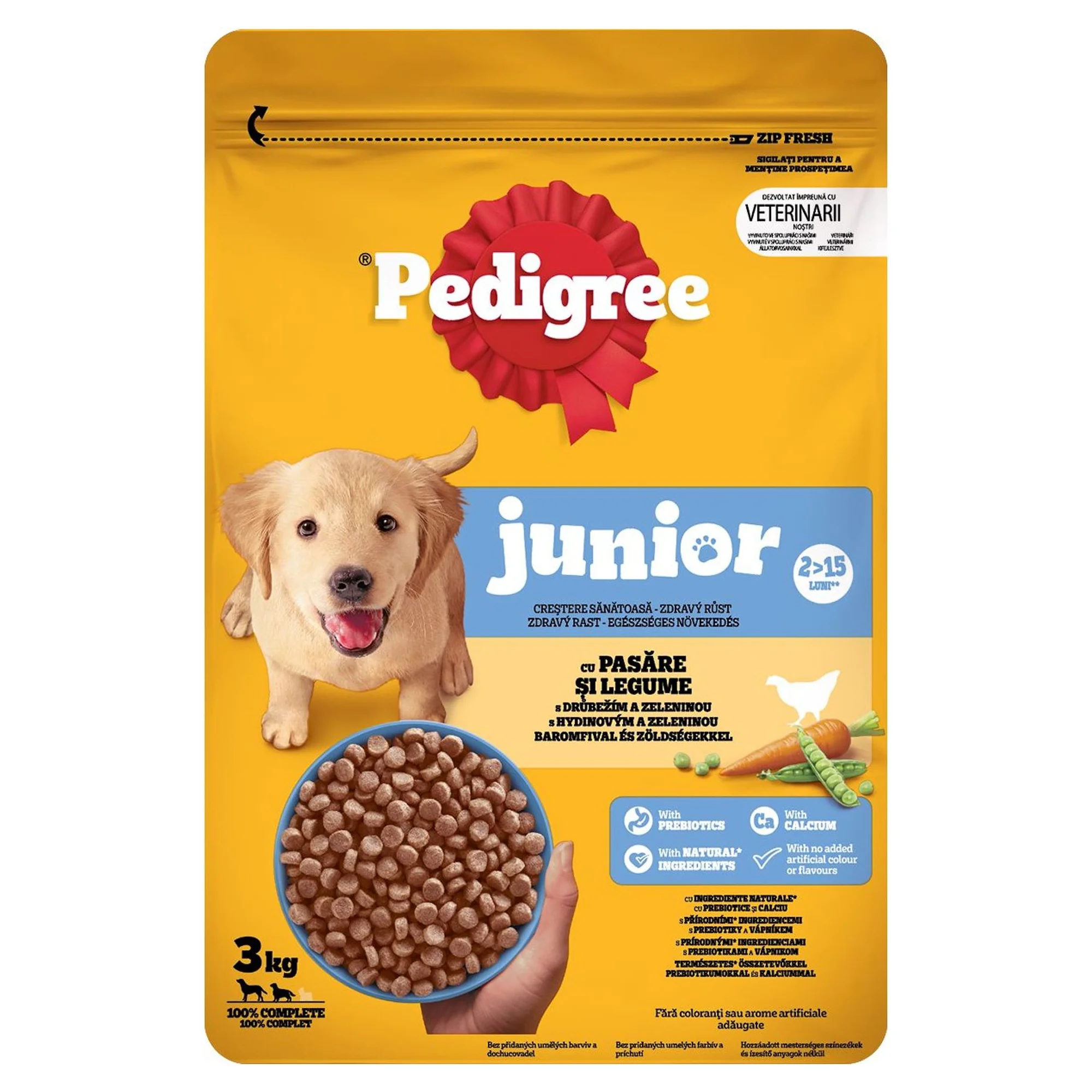 Pedigree Kümes Hayvanları ve Sebzeli Yavru Köpek Maması 3 KG