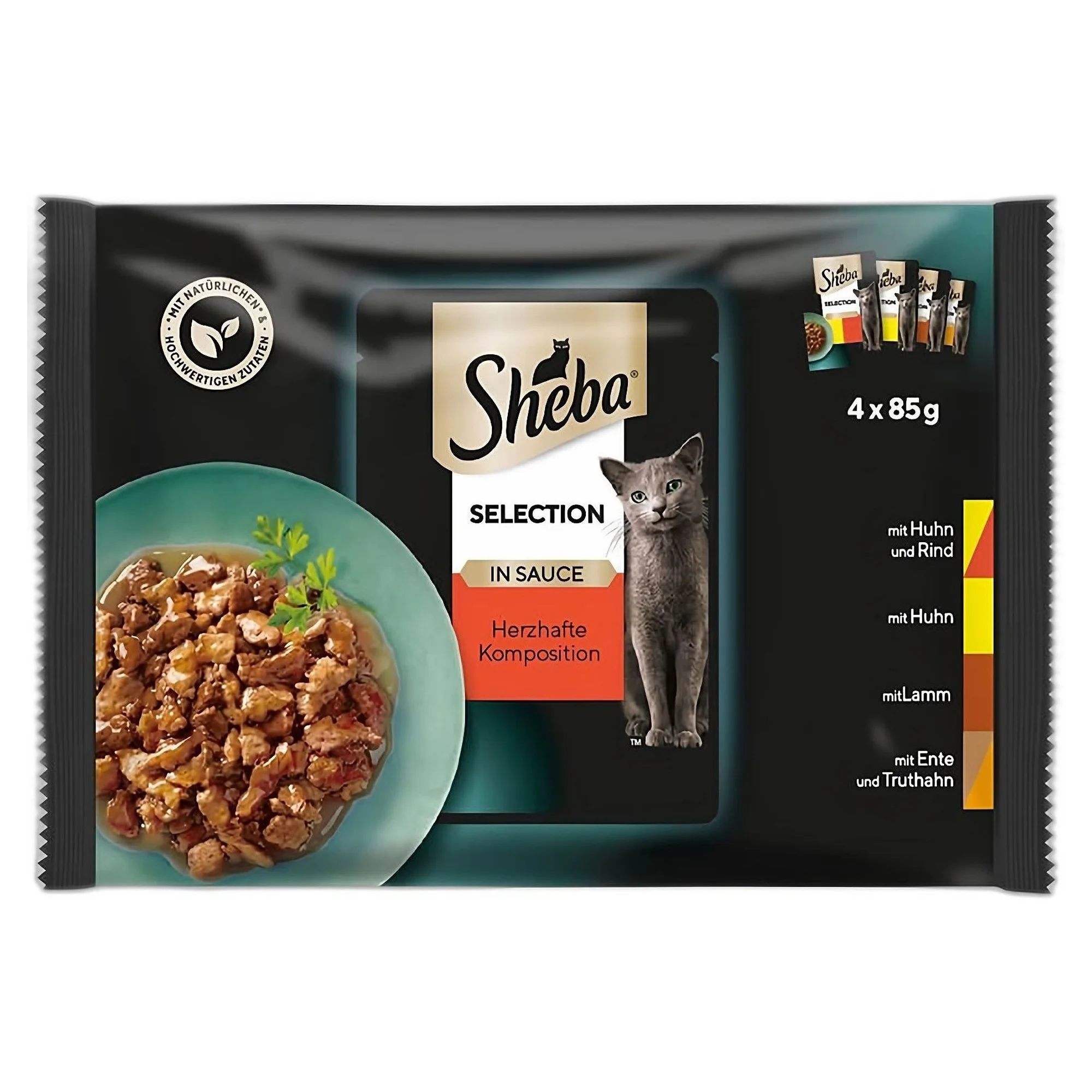 Sheba Sheba Yetişkin Etli Çeşitler Kedi Yaş Mama 4x85 G