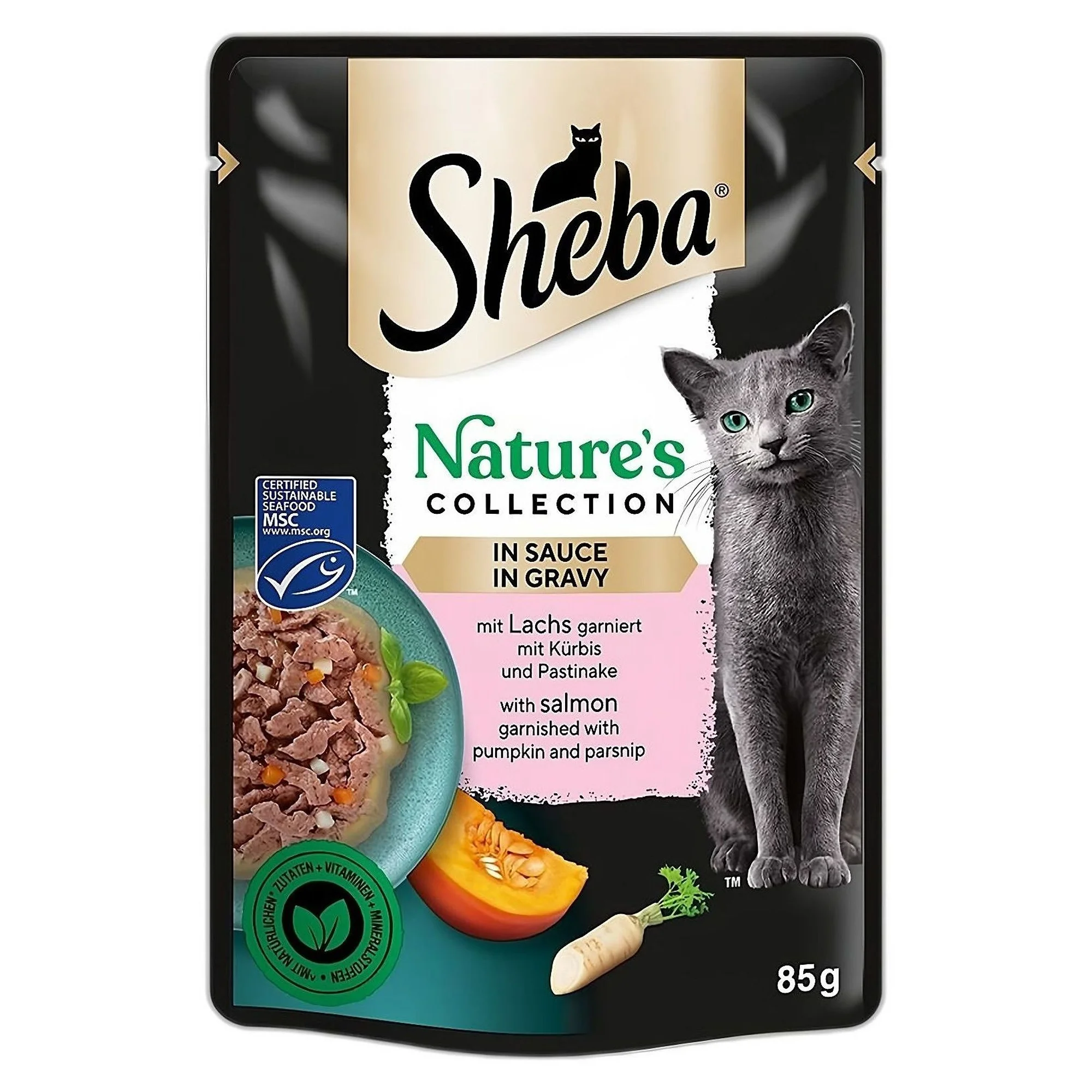 Sheba Natures Balkabaklı Somonlu Kedi Maması 85 G
