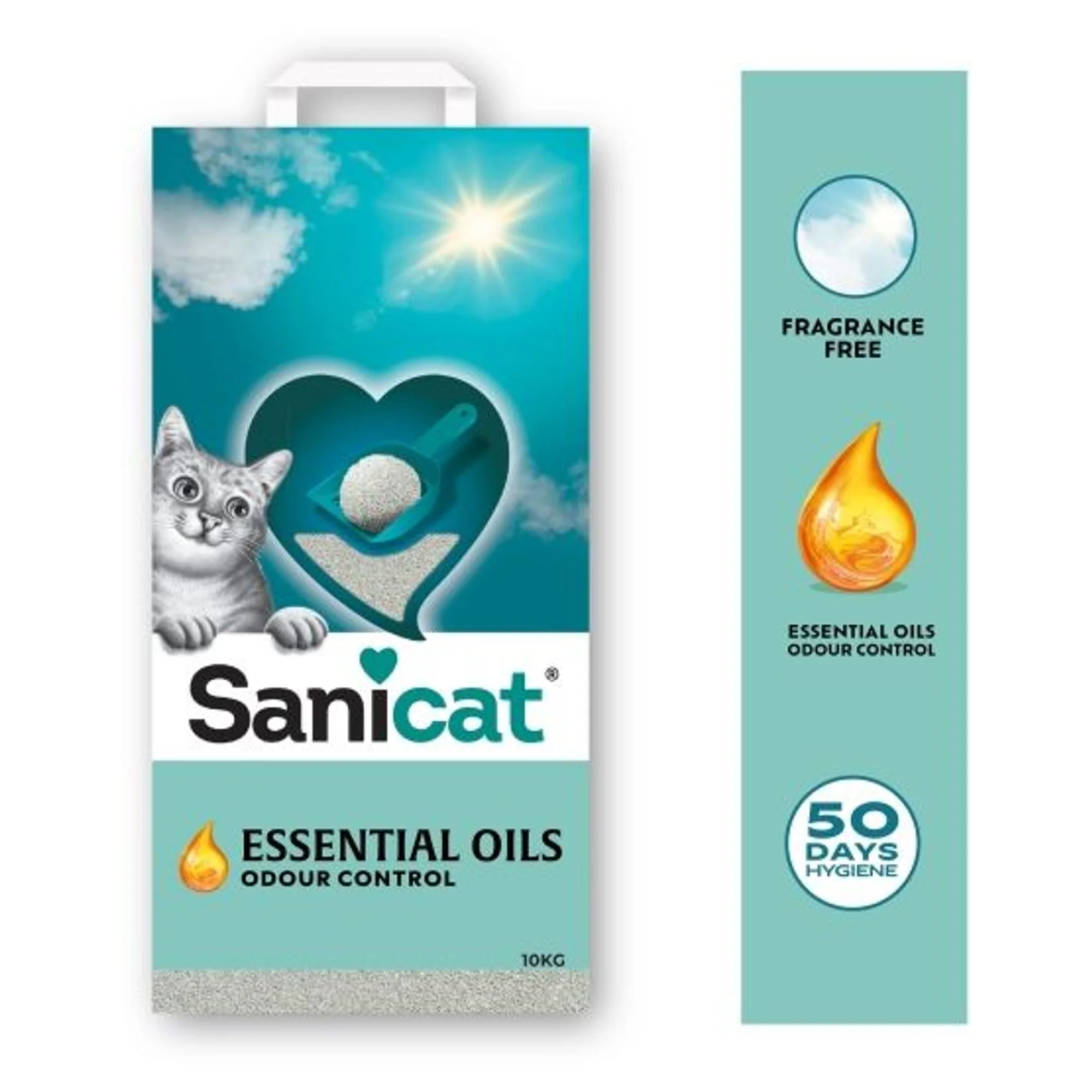 Sanicat Essential Oils Kokusuz Kedi Kumu 10 KG — Kum ve Tuvalet Ürünleri, 10 kg — Görsel 3