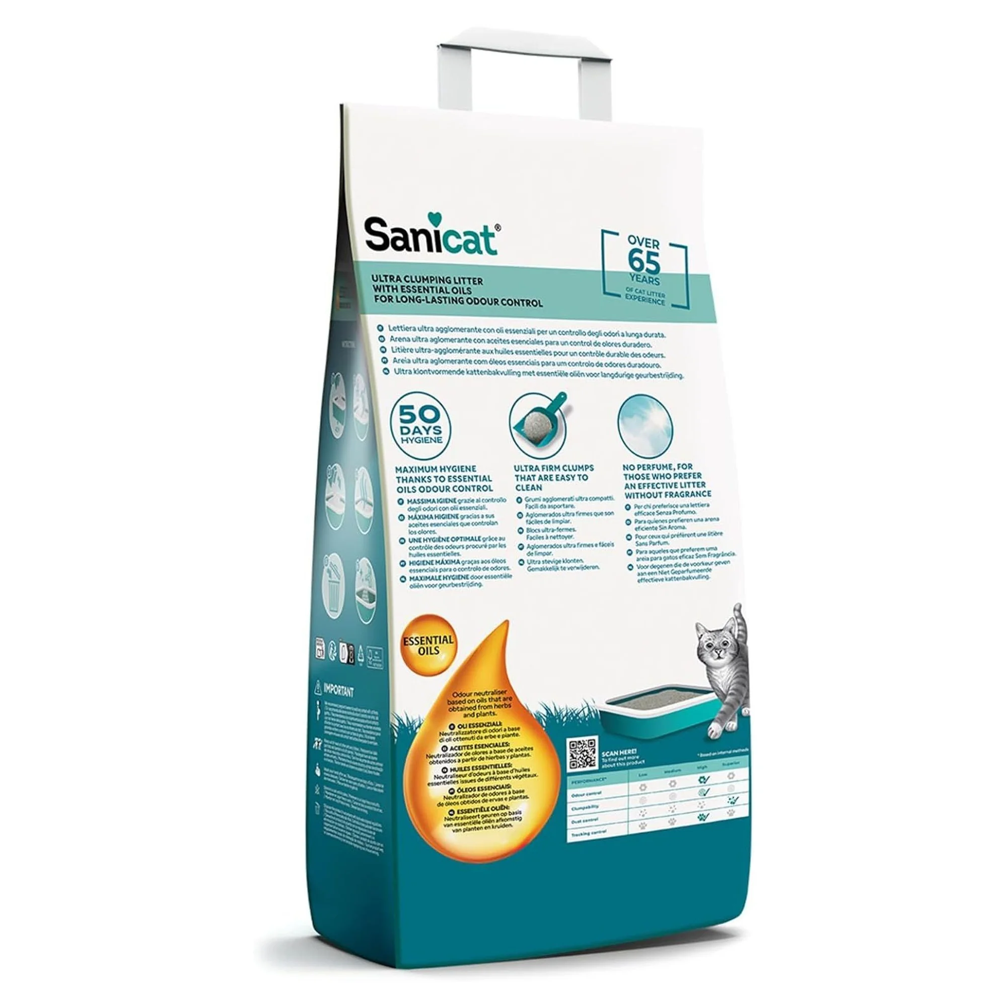 Sanicat Essential Oils Kokusuz Kedi Kumu 10 KG — Kum ve Tuvalet Ürünleri, 10 kg — Görsel 2