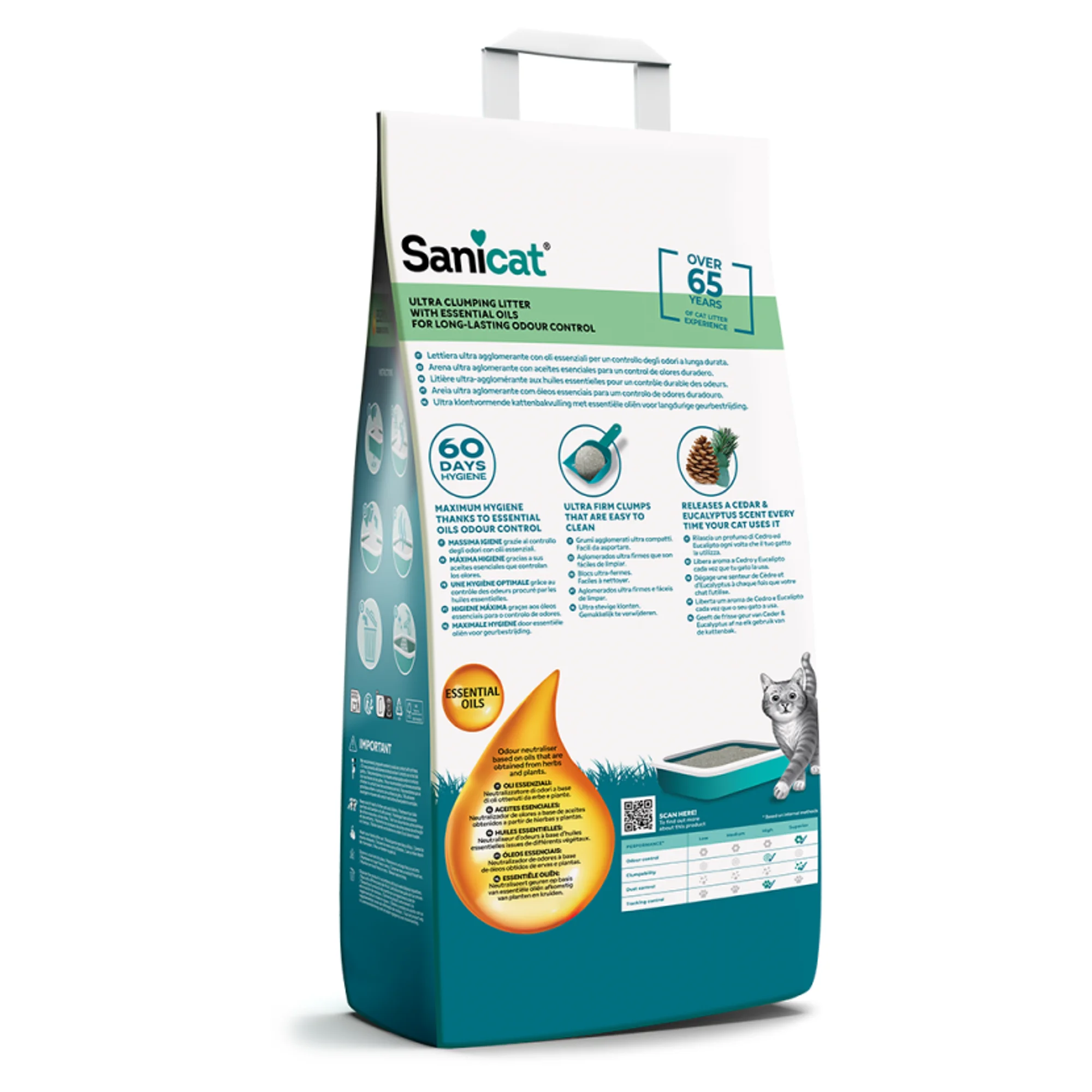 Sanicat Essential Oils Sedir ve Okaliptus Kokulu Kedi Kumu 10 KG — Kum ve Tuvalet Ürünleri, 10 kg — Görsel 2