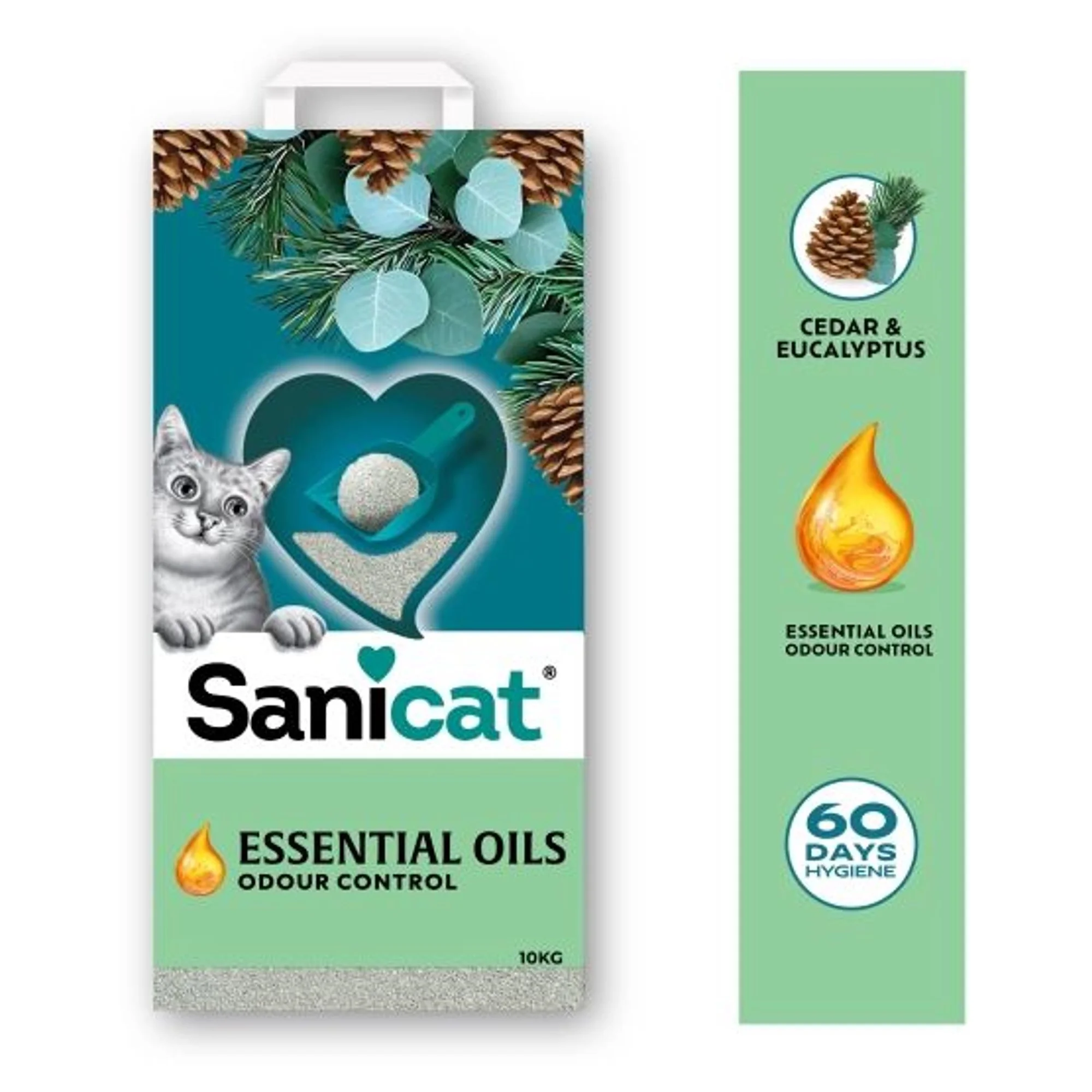 Sanicat Essential Oils Sedir ve Okaliptus Kokulu Kedi Kumu 10 KG — Kum ve Tuvalet Ürünleri, 10 kg — Görsel 3