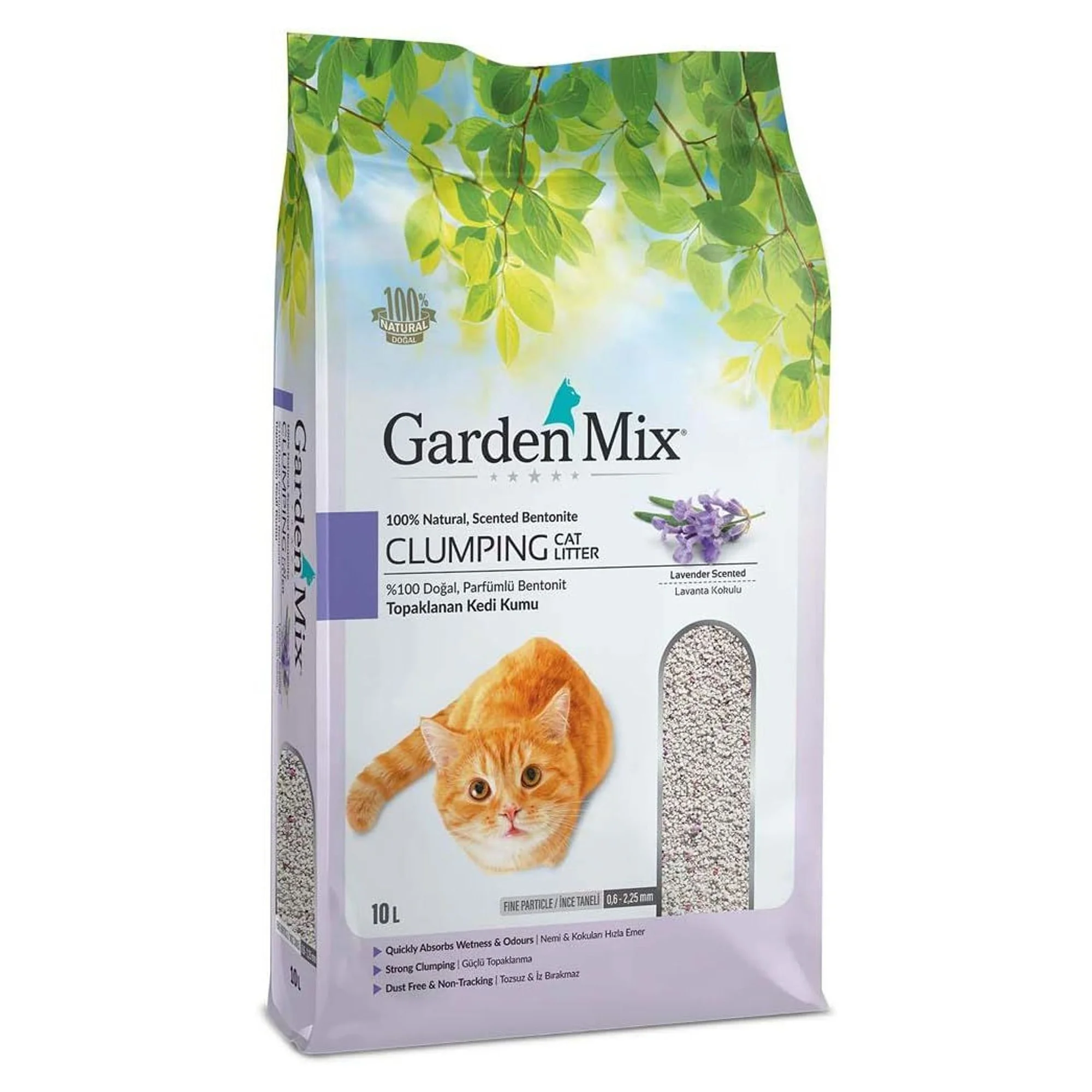 Garden Mix Lavanta Kokulu İnce Bentonit Kedi Kumu 10L