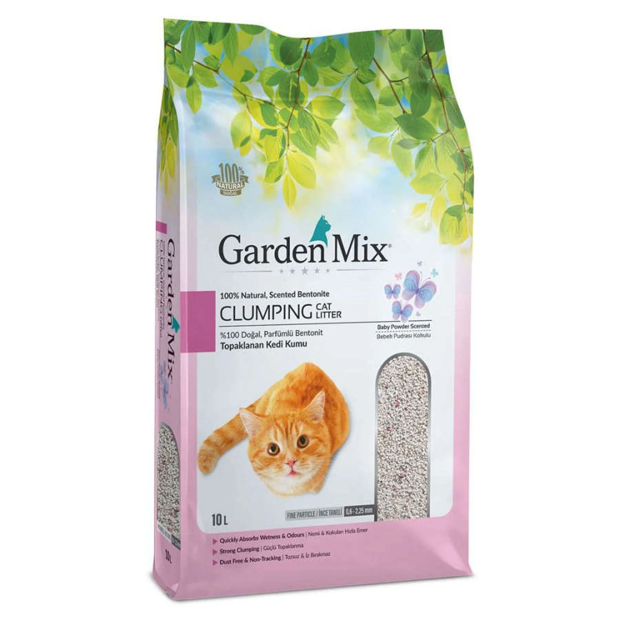Garden Mix Garden Mix Bebek Pudrası Kokulu İnce Bentonit Kedi Kumu 10L
