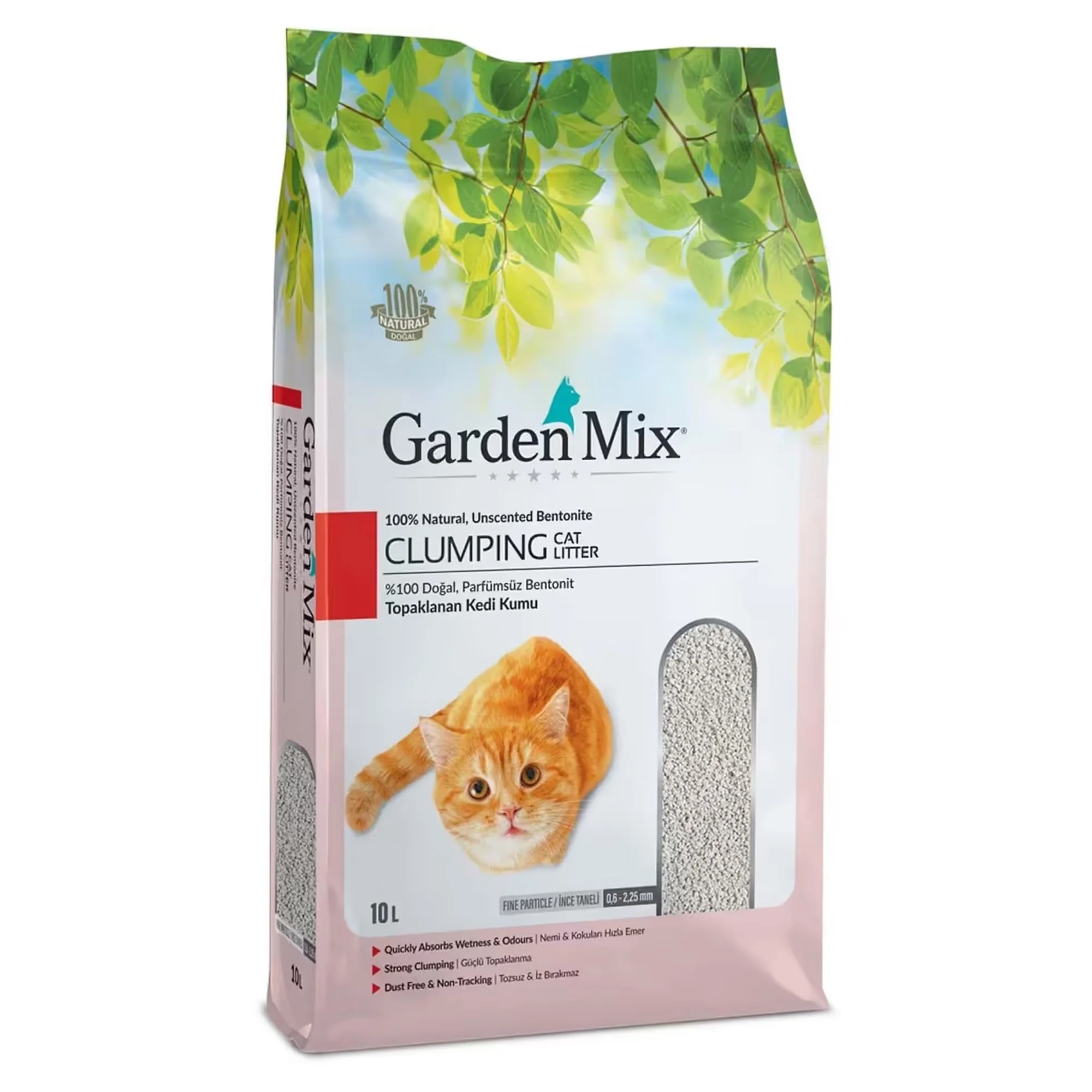 Garden Mix Garden Mix Parfümsüz İnce Bentonit Kedi Kumu 10L