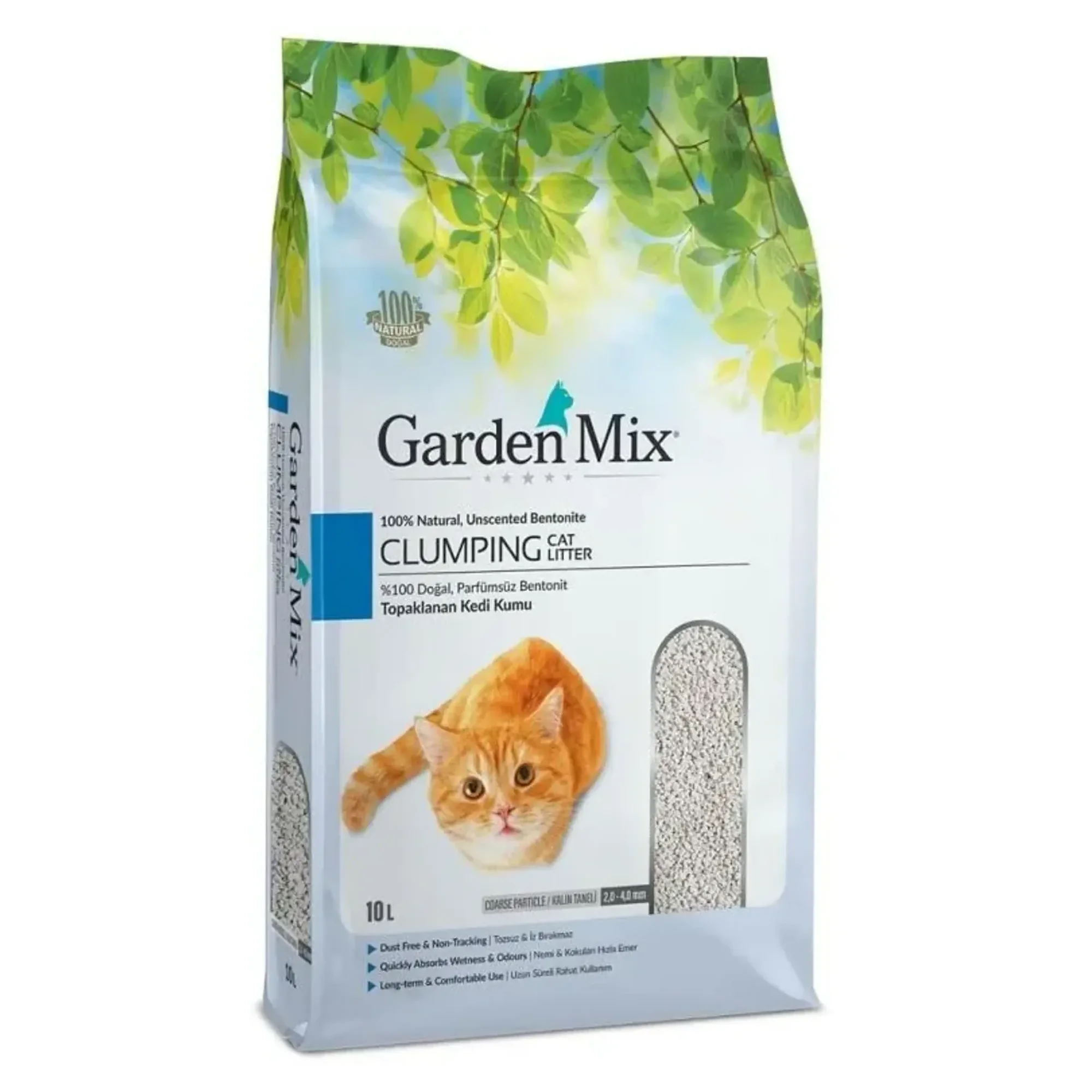 Garden Mix Parfümsüz Kalın Bentonit Kedi Kumu 10L