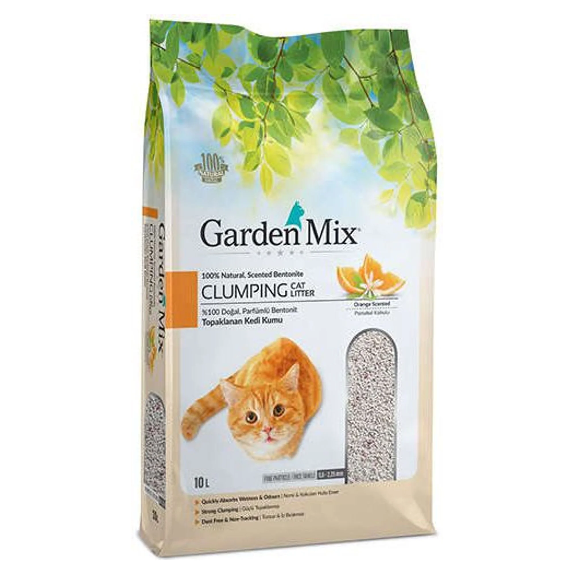 Garden Mix Garden Mix Portakal Kokulu İnce Bentonit Kedi Kumu 10L