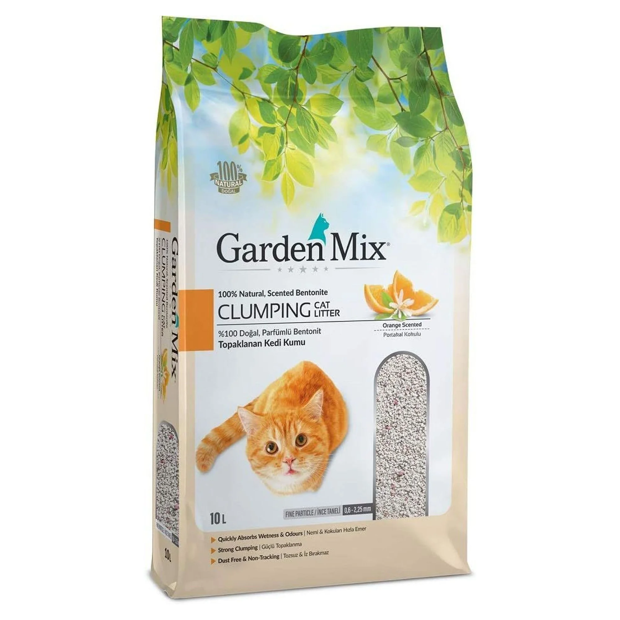 Garden Mix Portakal Kokulu İnce Bentonit Kedi Kumu 10L