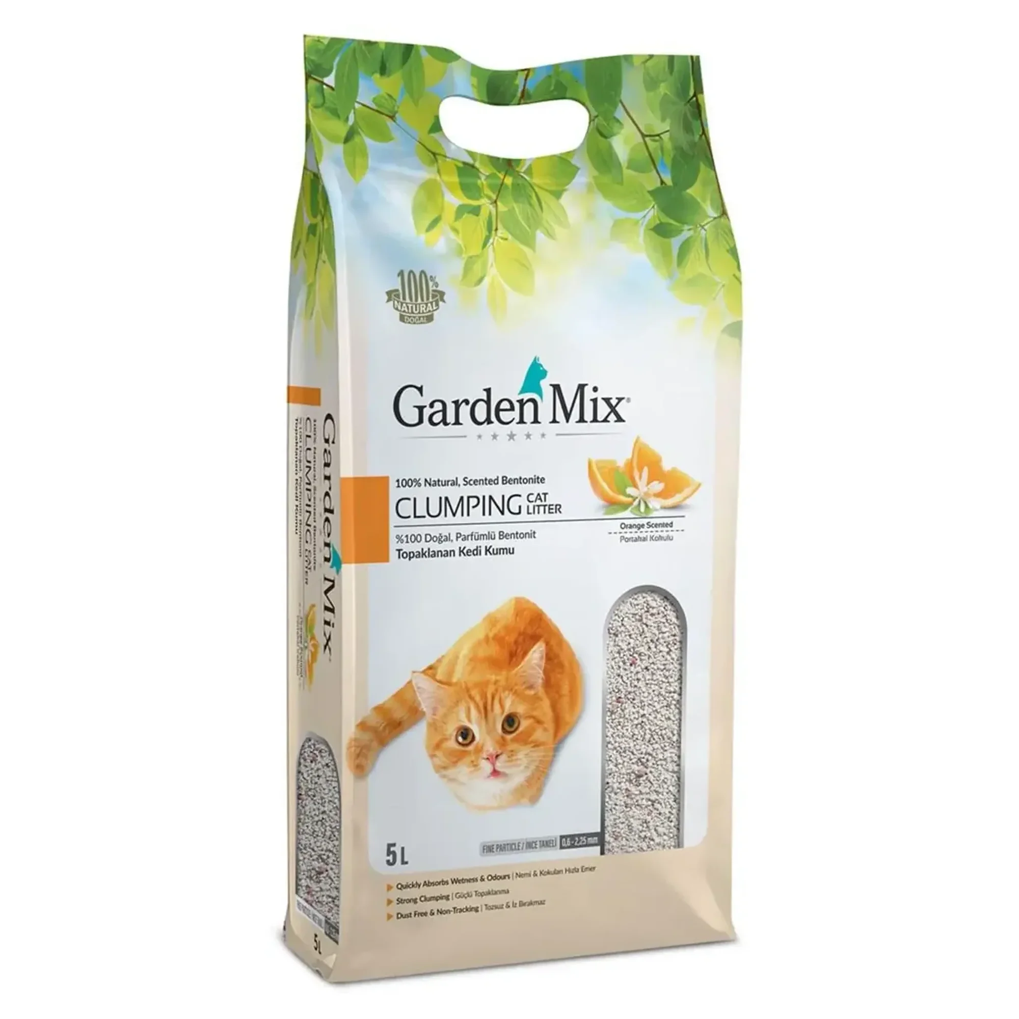 Garden Mix Gardenmix Portakal Kokulu İnce Bentonit Kedi Kumu 5L