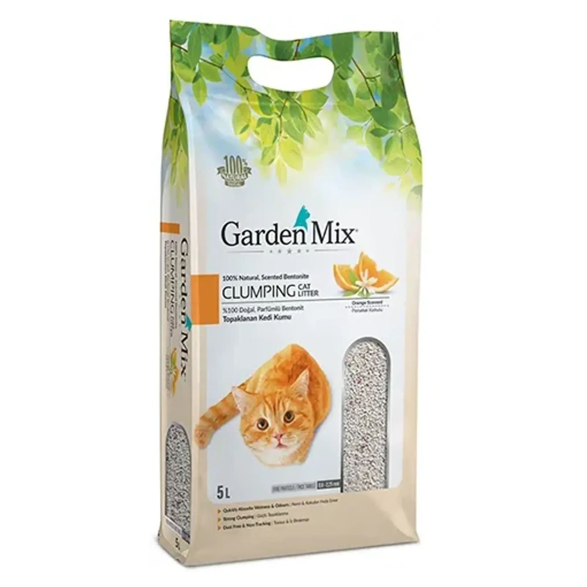 Garden Mix Gardenmix Portakal Kokulu İnce Bentonit Kedi Kumu 5L