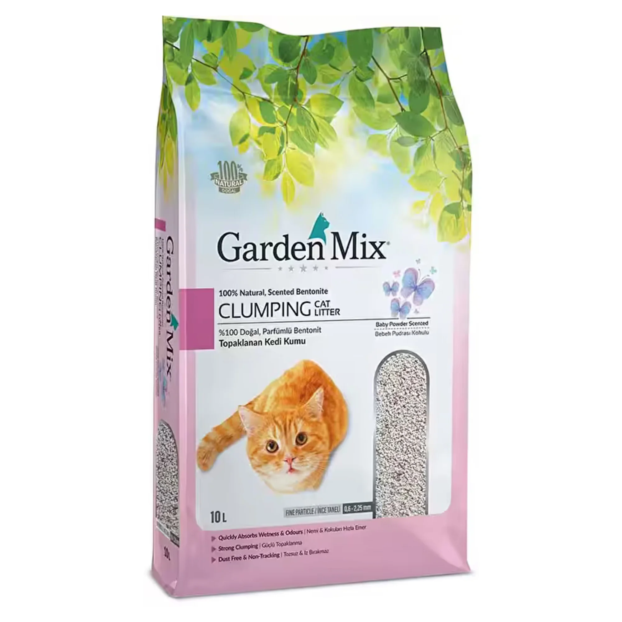 Garden Mix Garden Mix Bebek Pudrası Kokulu Kalın Bentonit Kedi Kumu 10L