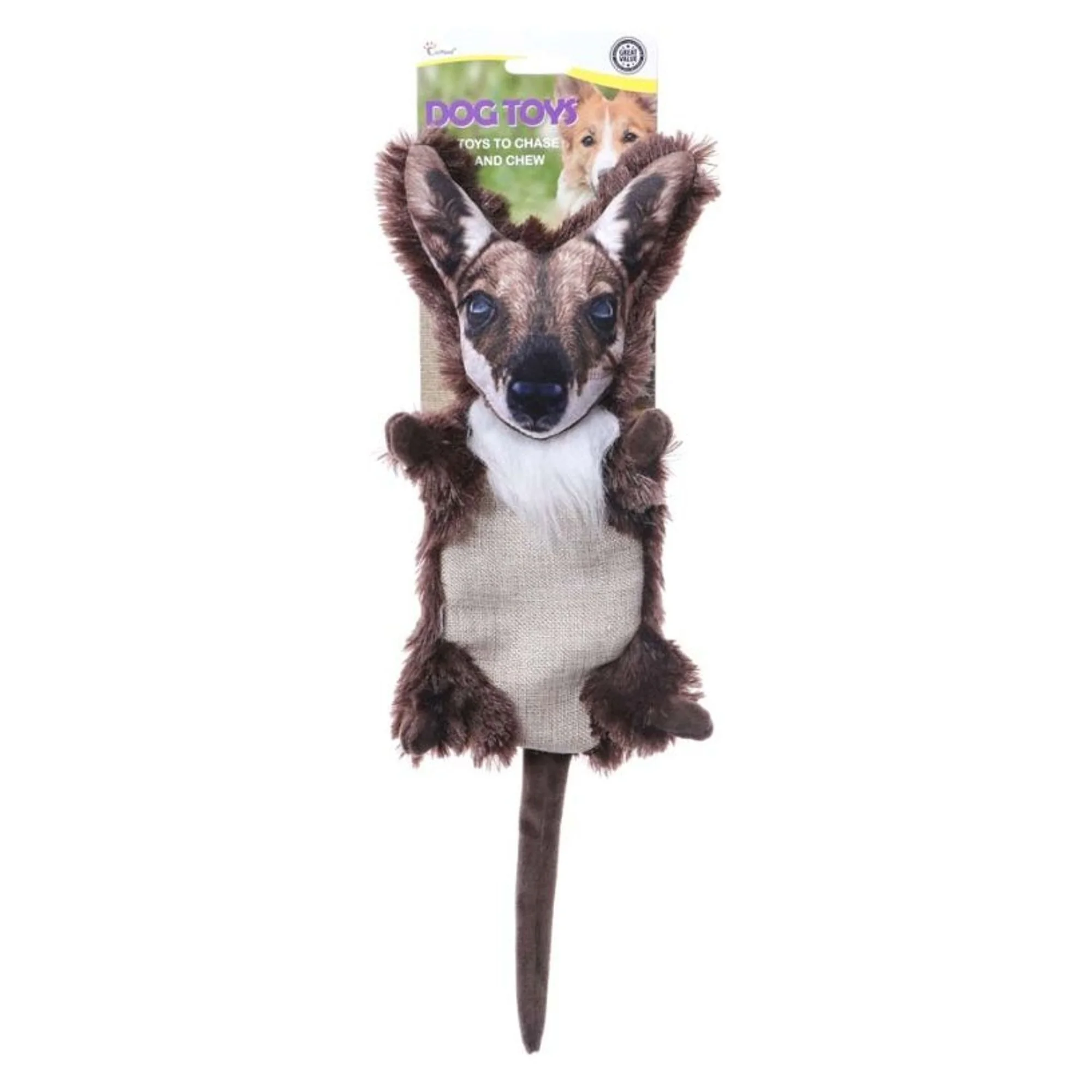 Eastland Öten Kanguru Kumaş ve Peluş Köpek Oyuncağı 32 Cm