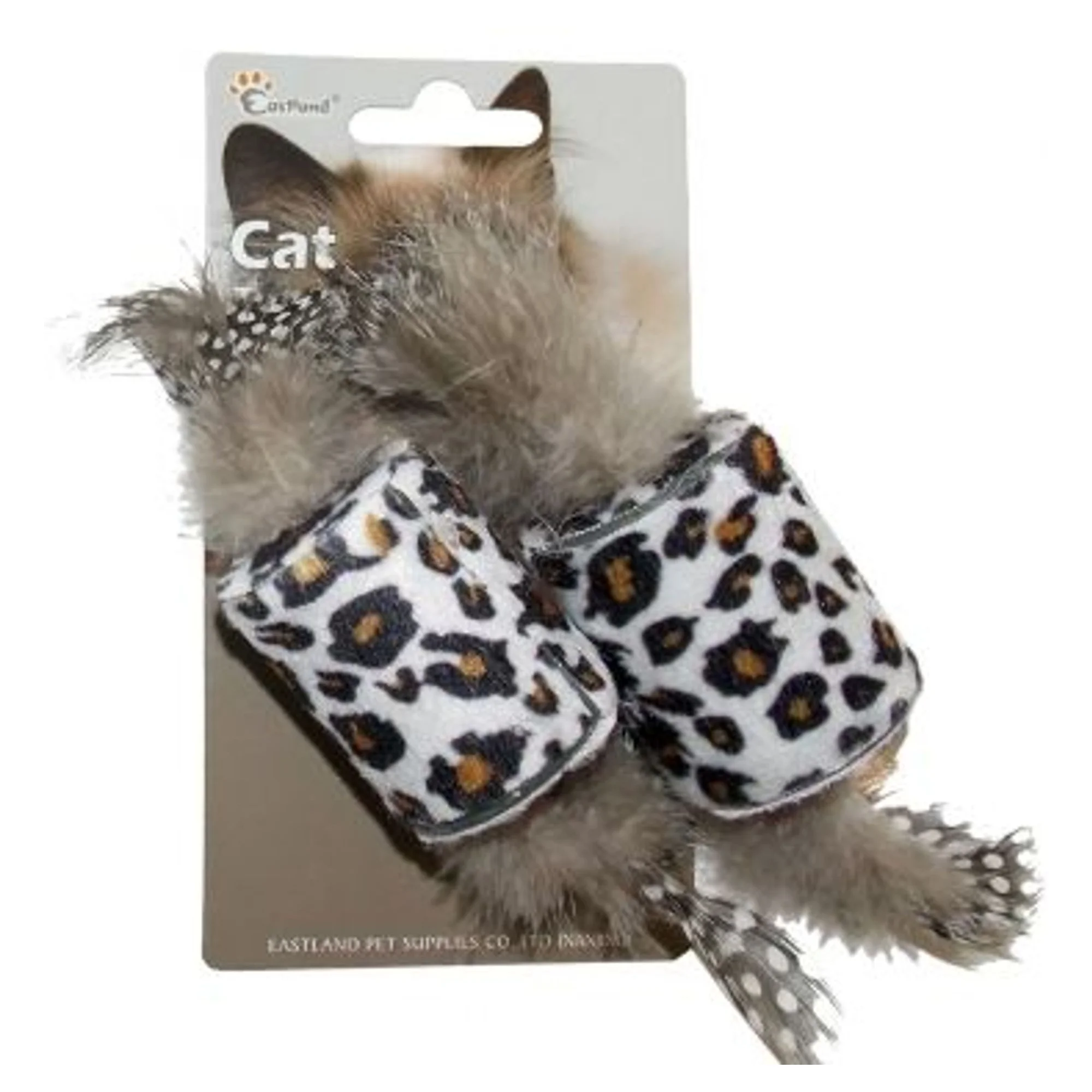 Eastland Peluş Tüylü Leopar Kedi Oyuncağı 2'li 4.6 CM