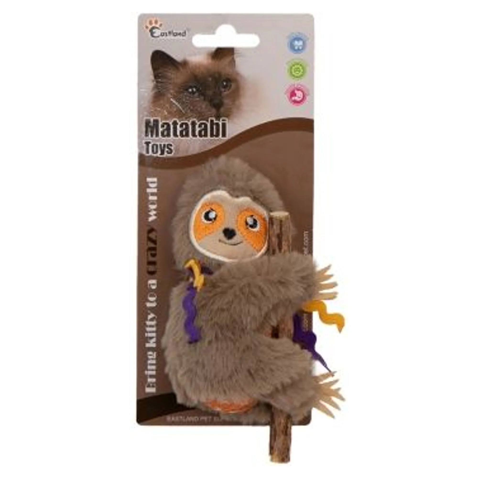 Eastland Catnipli Peluş Tembel Hayvan Kedi Oyuncağı 8,5 CM