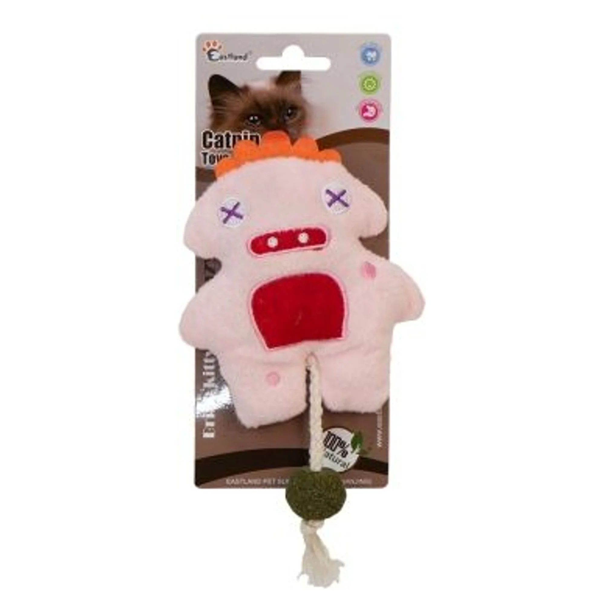 Eastland Catnipli Peluş Pembe Canavar Kedi Oyuncağı 18 CM