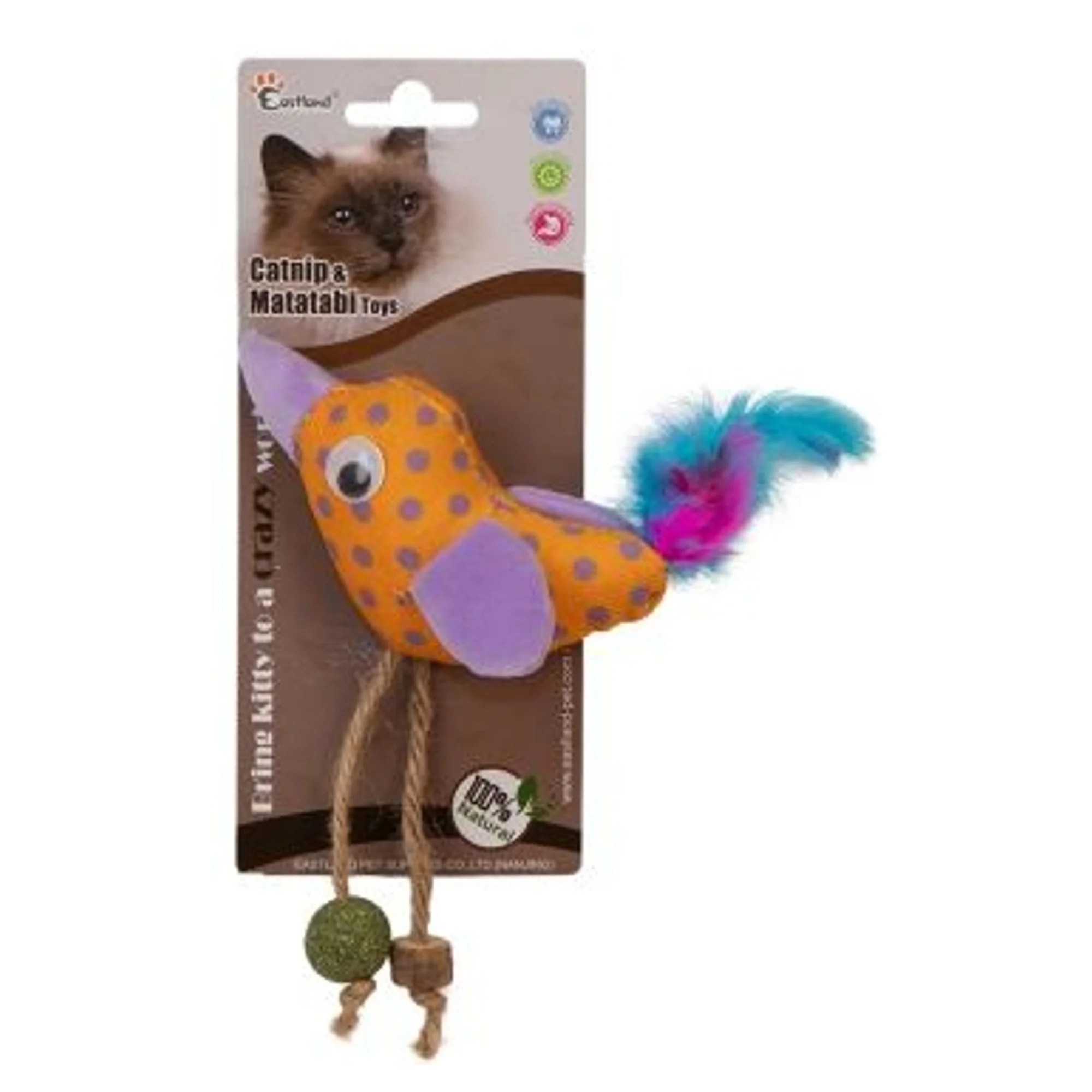 Eastland Matatabi ve Catnipli Peluş Kuş Kedi Oyuncağı 12 CM