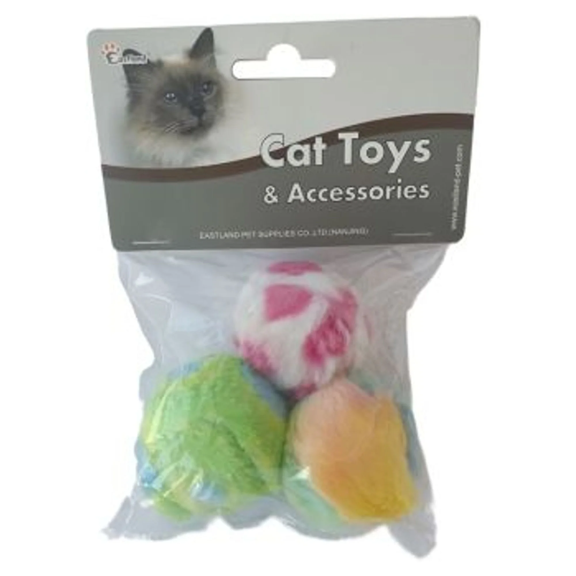 Eastland Tıkırtılı Top Kedi Oyuncağı 3'lü 4 CM Çap