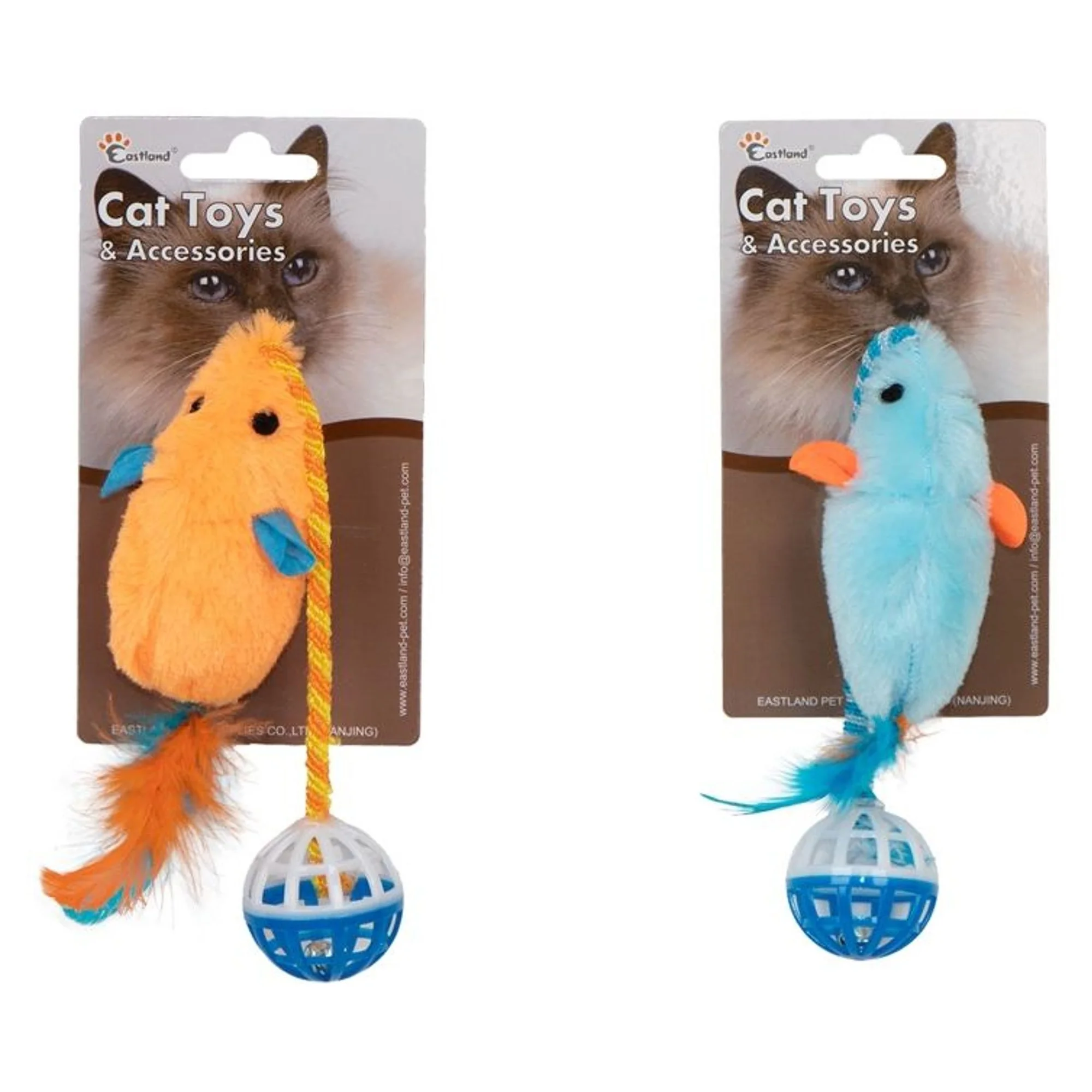 Eastland Tüylü Zilli Peluş Fare Kedi Oyuncağı 28 CM