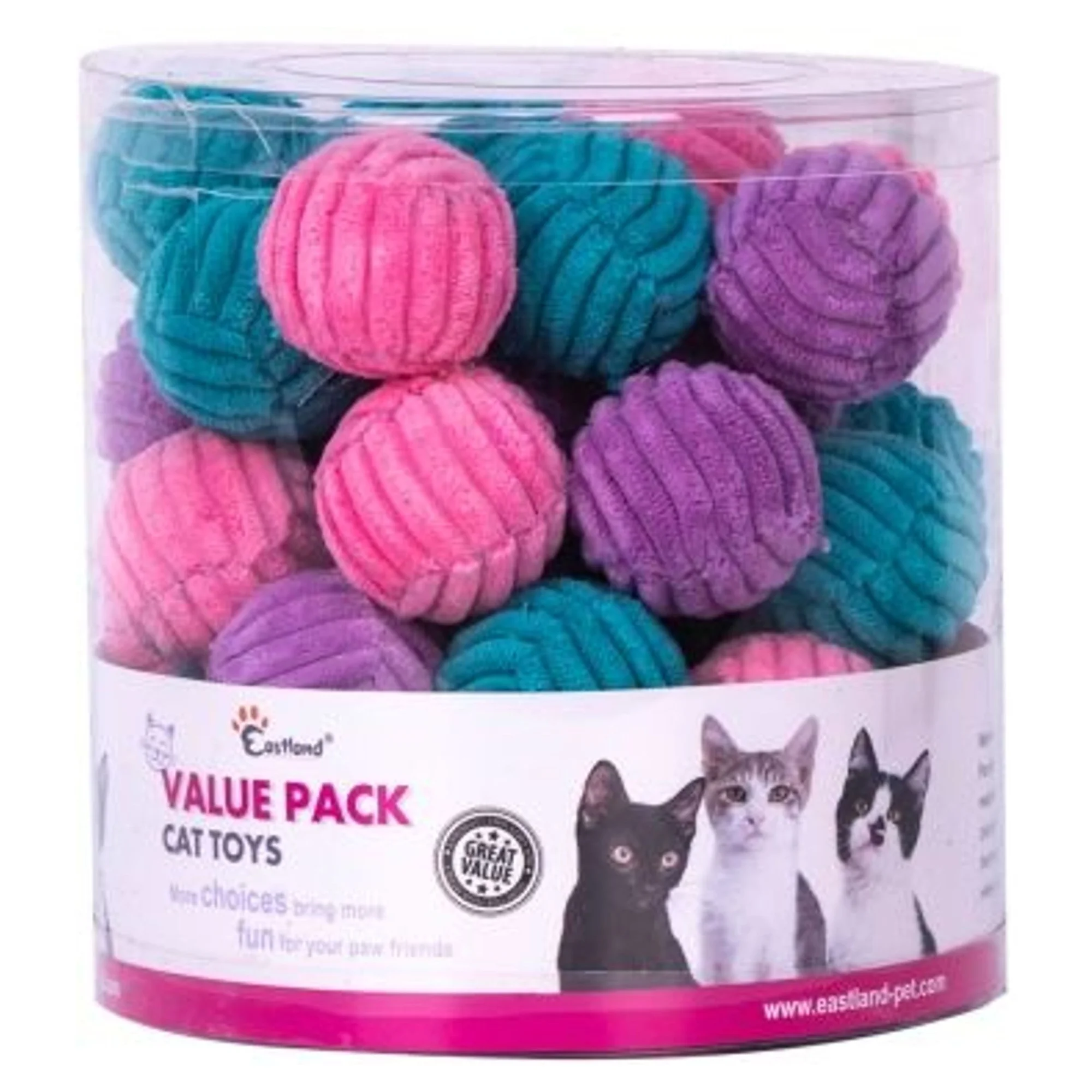 Eastland Çıngıraklı Peluş İpli Kedi Oyuncağı Top Çap 4 CM