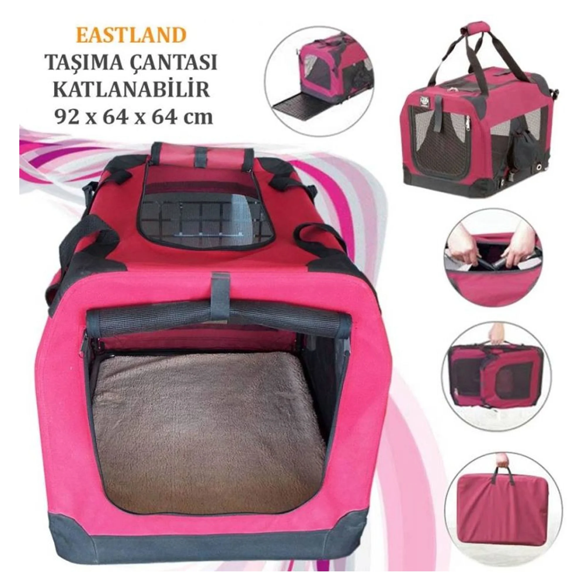 Eastland Katlanabilir Kedi Taşıma Çantası 92x64x64 CM