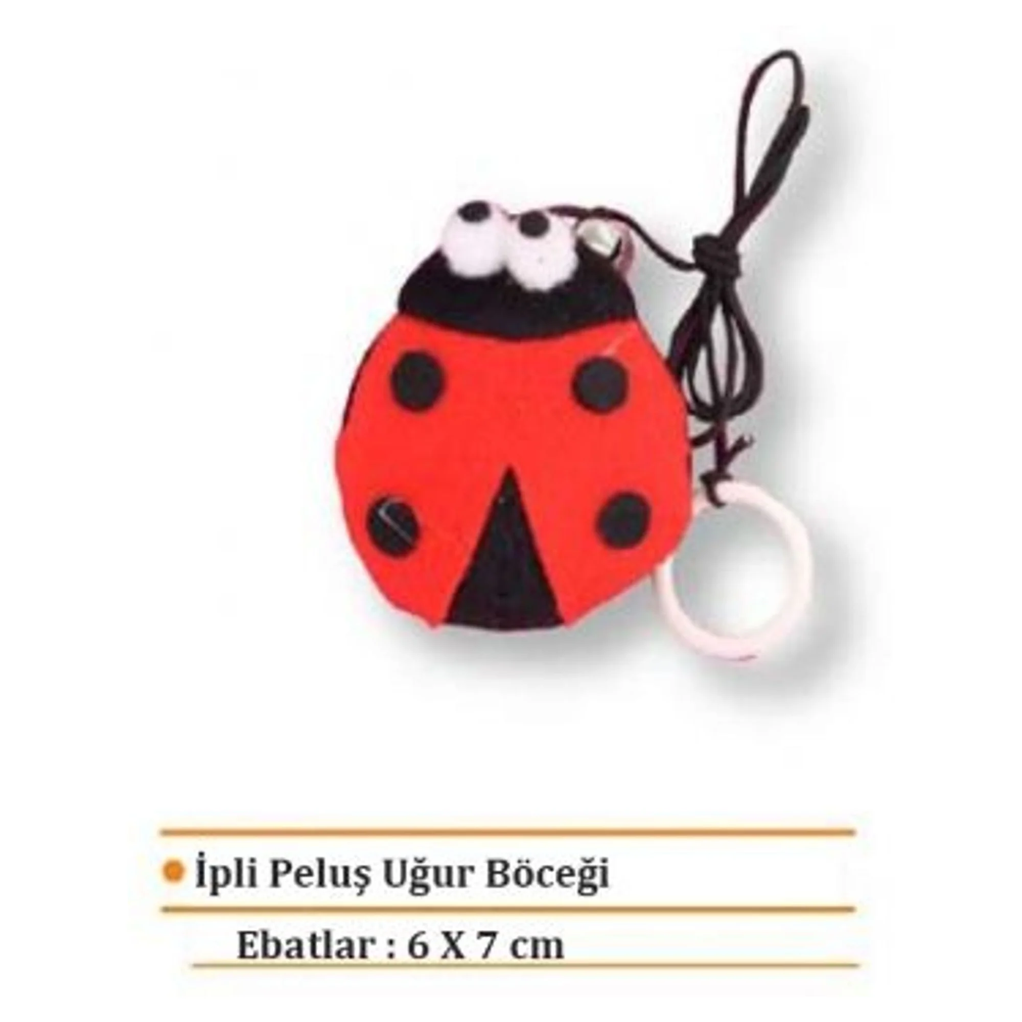 Eastland Peluş Uğur Böceği İpli Kedi Oyuncağı 7 CM
