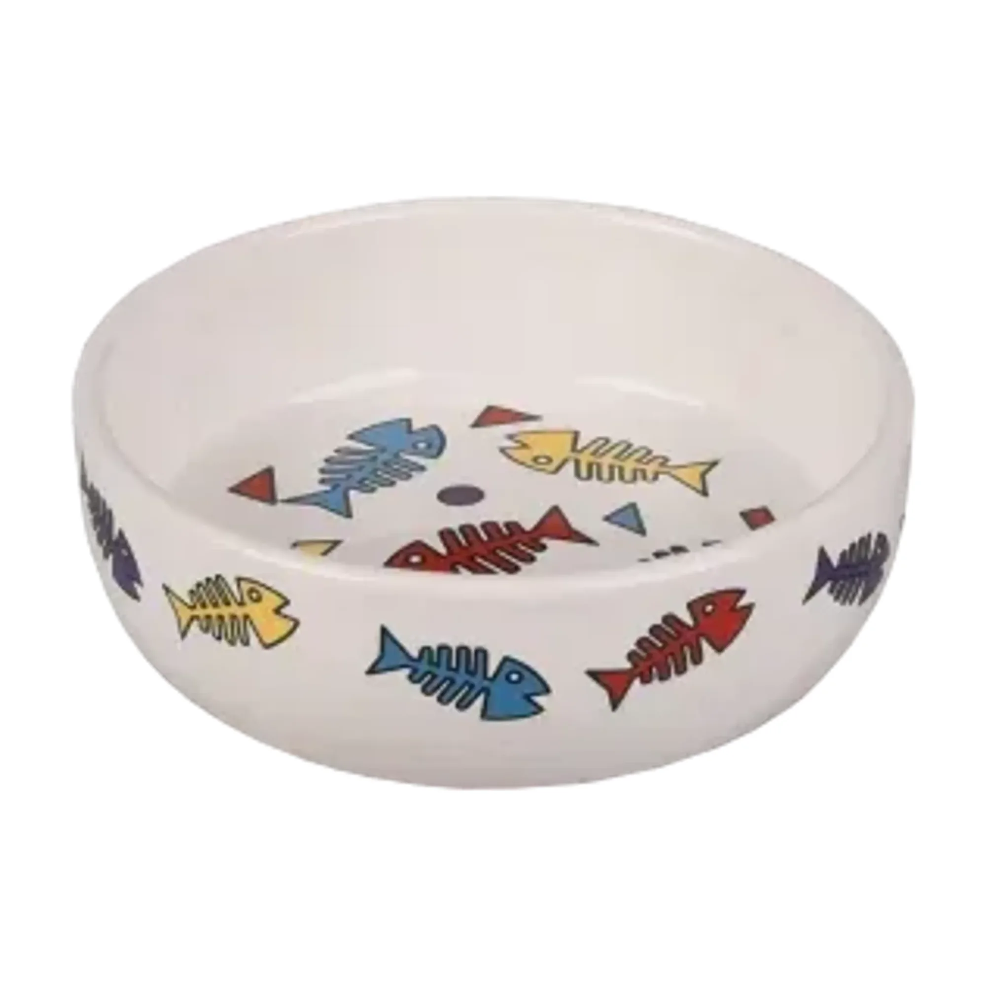 Flamingo Fisk Balık Desenli Seramik Kedi Mama Kabı 375 mL