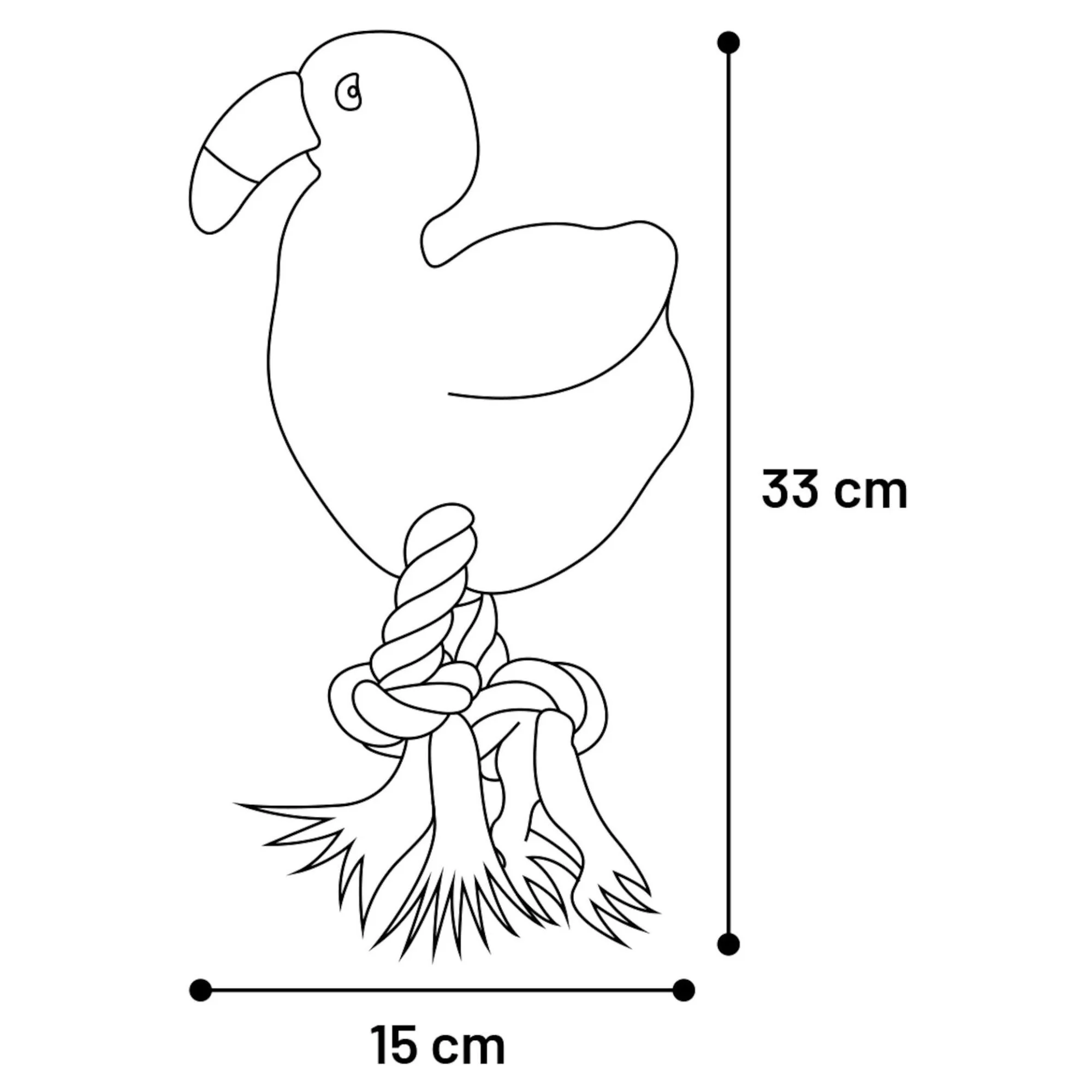 Flamingo Andes Pembe Peluş İpli Flamingo Köpek Oyuncağı 33 CM — Kumaş ve Peluş Oyuncaklar, 150 g — Görsel 2