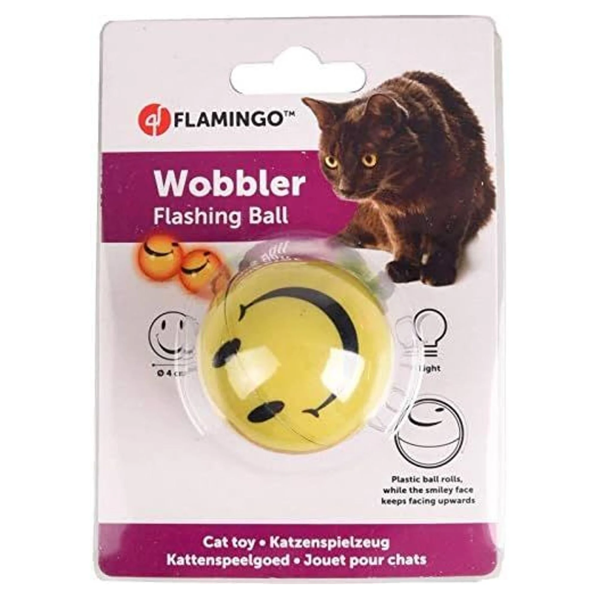 Flamingo Cat Wobbler Işıklı Dönen Kedi Oyuncak Topu