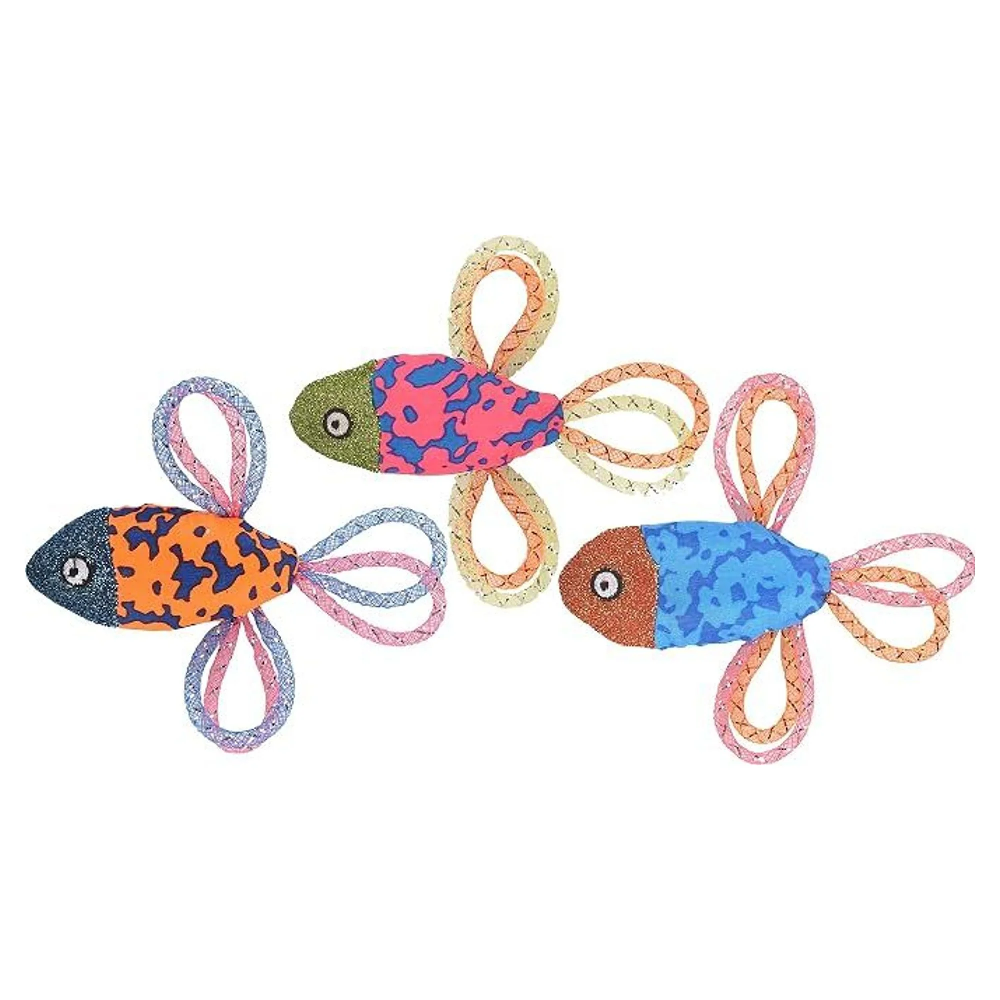 Flamingo Balık Şeklinde Parıltılı Küçük Kedi Oyuncağı — Fare & Peluş Oyuncaklar, 40 g — Görsel 2