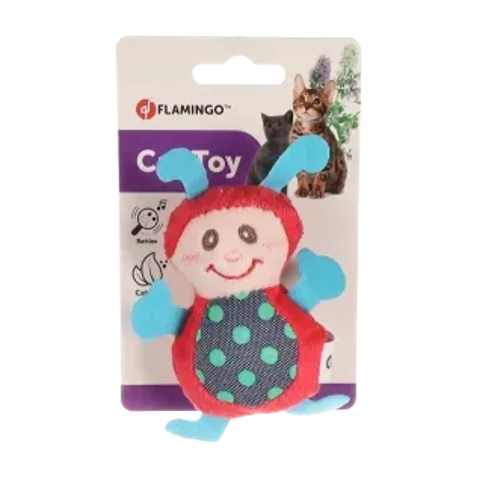 Flamingo Dıza Uğurböceği Küçük Peluş Kedi Oyuncağı