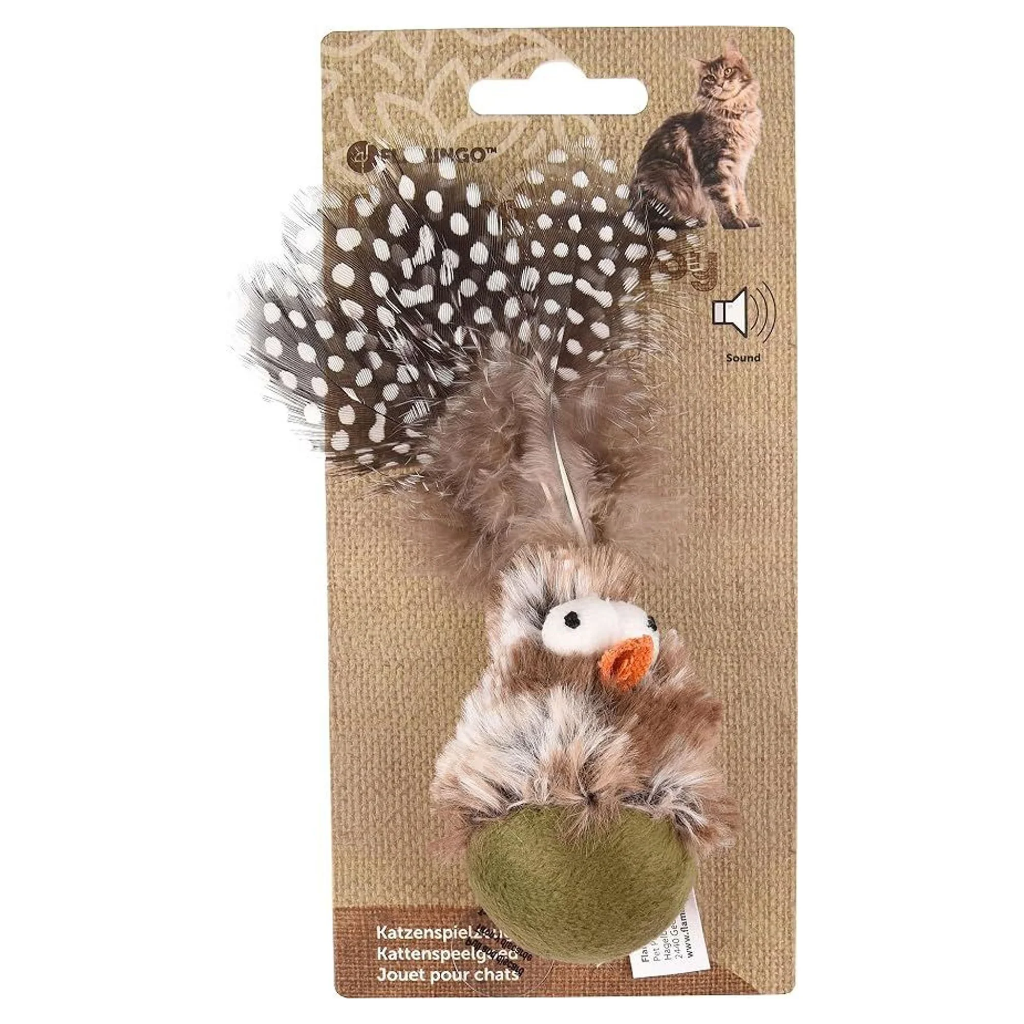 Flamingo Natura Delight Elektronik Yuvarlanan Tüylü Kedi Oyuncağı — Fare & Peluş Oyuncaklar, 60 g — Görsel 2