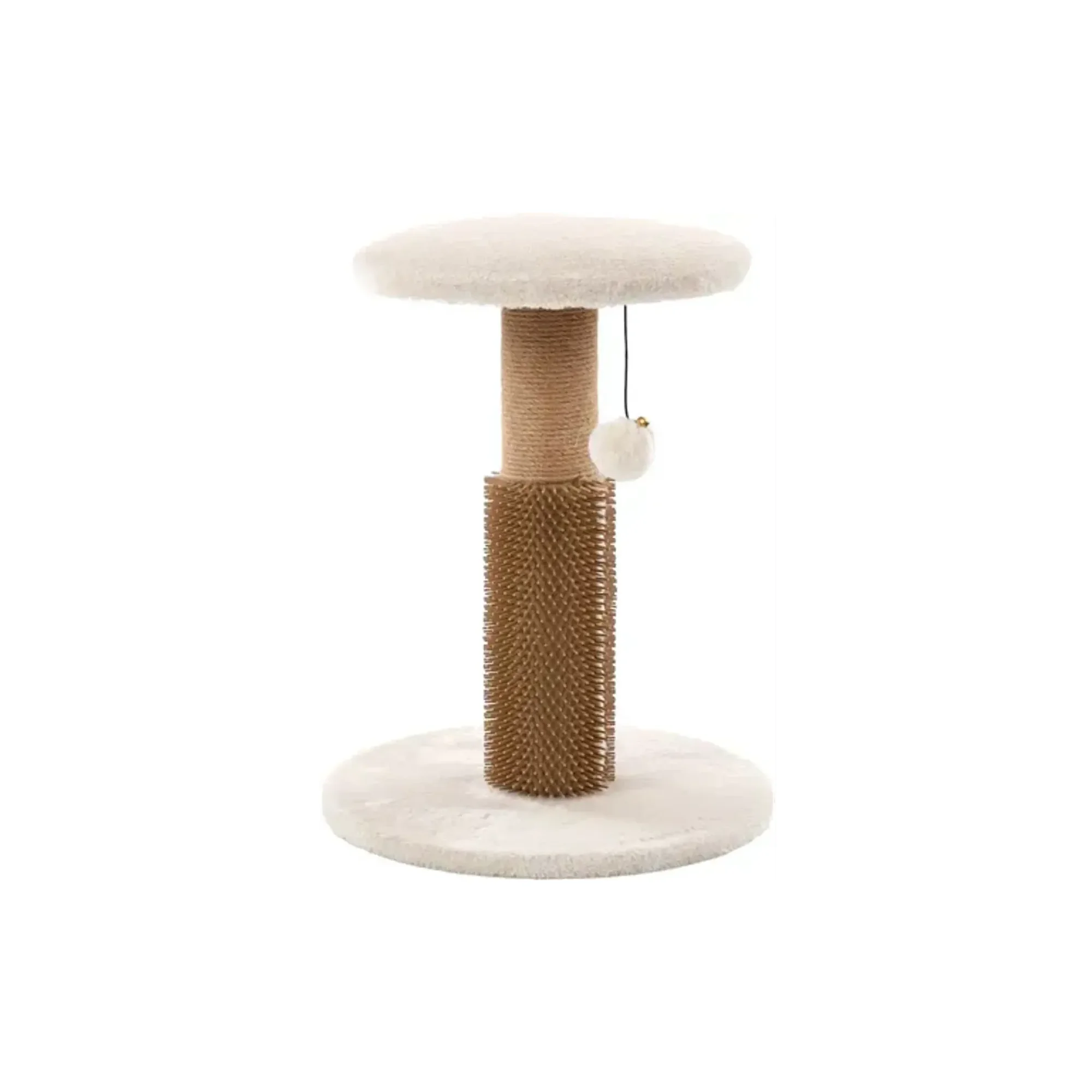 Flamingo Bea Bej Peluş Kaplı Kedi Tırmalama Tahtası 41 CM