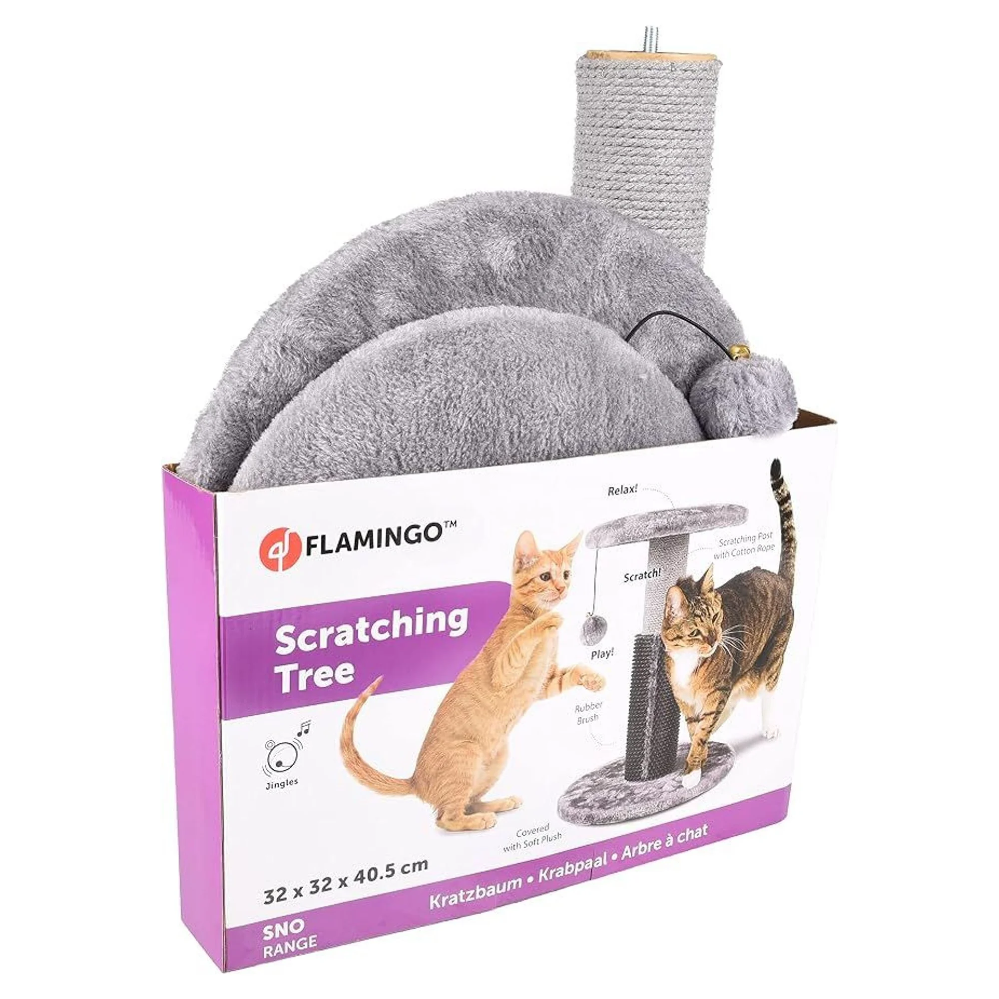 Flamingo Bea Gri Peluş Kaplı Kedi Tırmalama Tahtası 41 CM — Tırmalama ve Tırmanma Ürünleri, 3.6 kg — Görsel 2